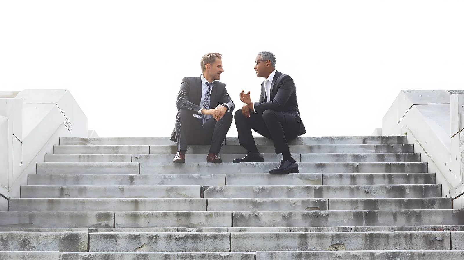 Corporate Discussion on Stairs — free download from Dotvec