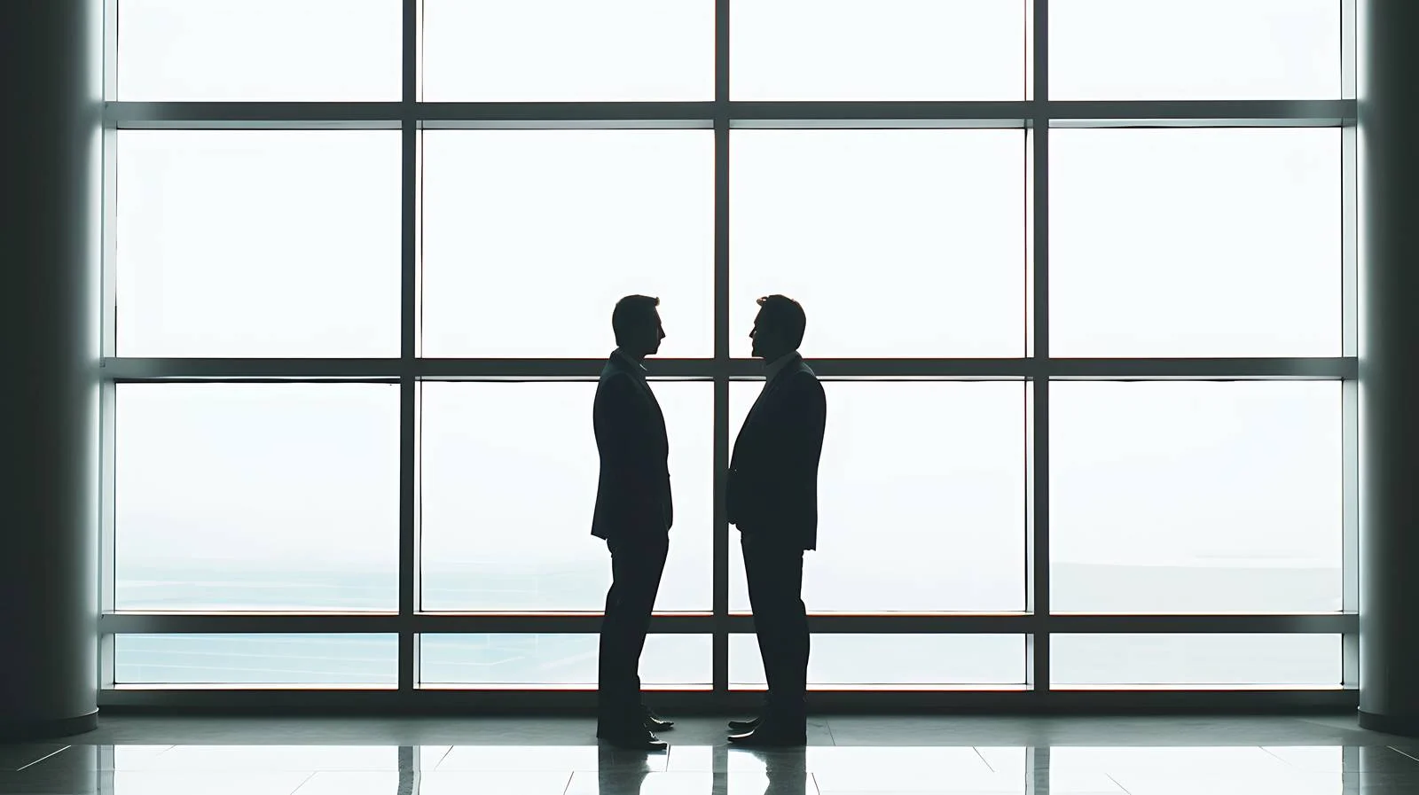 Professional Discussion at Office Window — free download from Dotvec