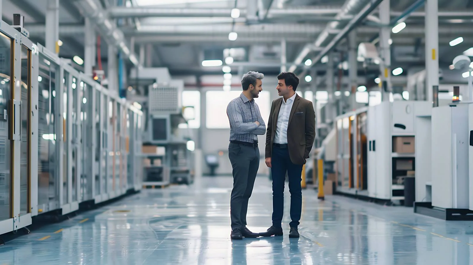 Business Discussion in Isolated Factory Setting — free download from Dotvec