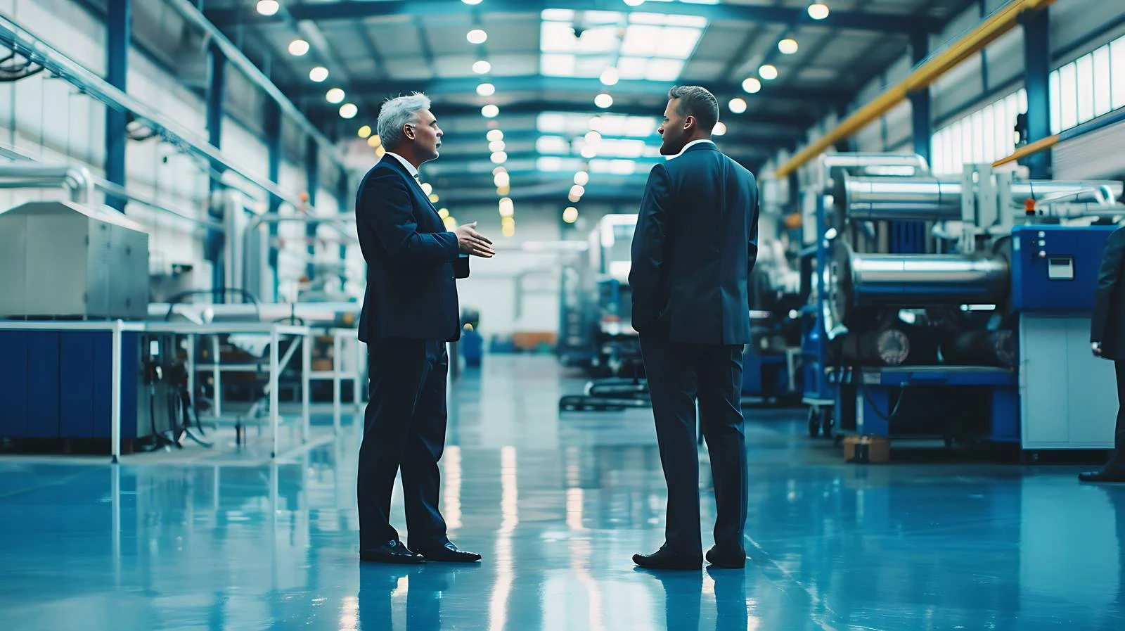 Business Discussion in Factory Setting — free download from Dotvec