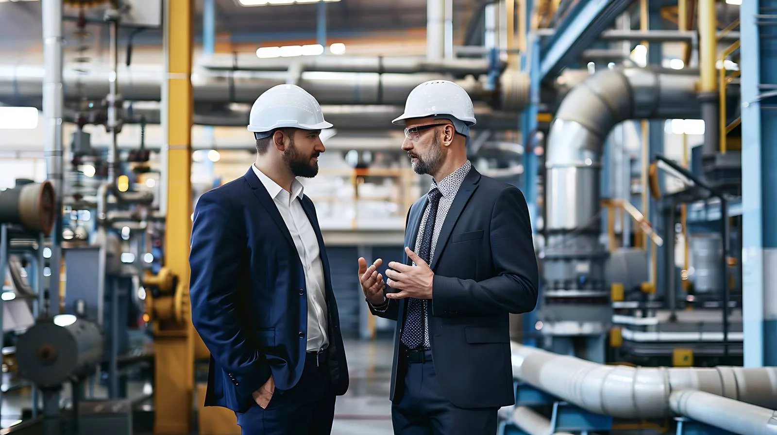 Business Discussion in Isolated Factory Setting — free download from Dotvec