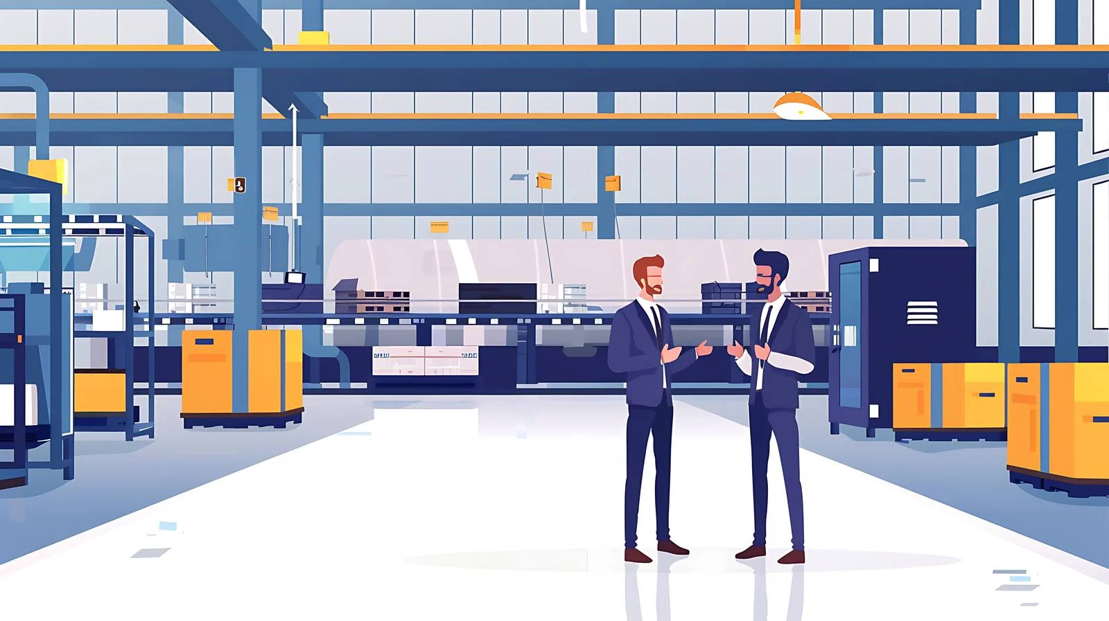Professional Business Discussion in Modern Factory — free download from Dotvec