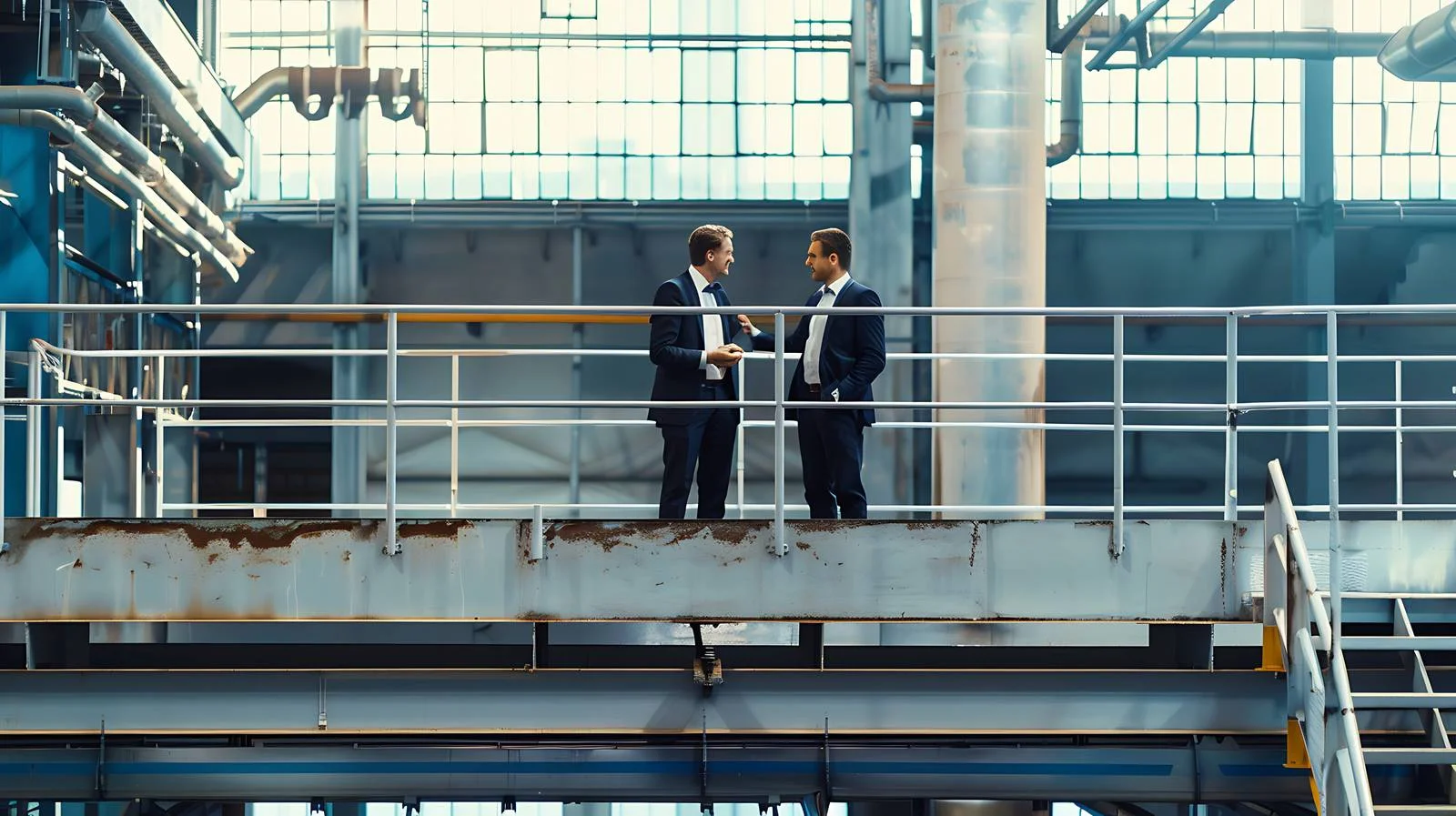 Corporate discussion on factory upper level — free download from Dotvec