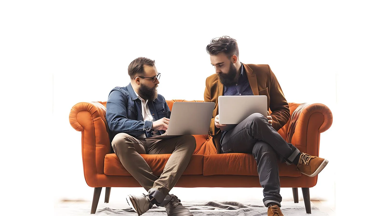 Professional Business Discussion with Laptop — free download from Dotvec