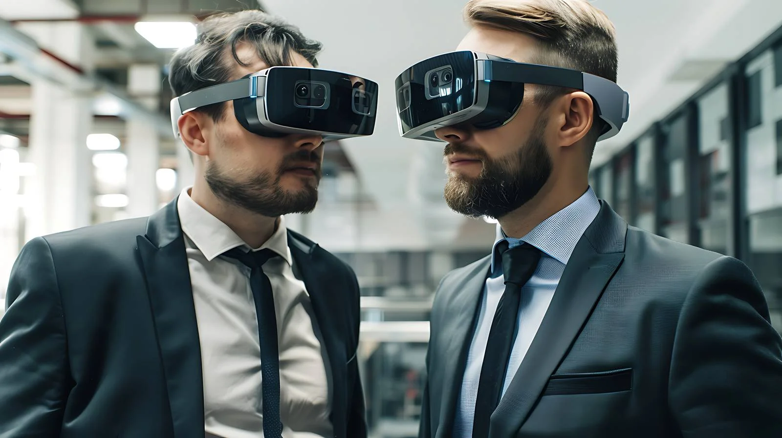 Professionals in AR Glasses at Modern Factory — free download from Dotvec