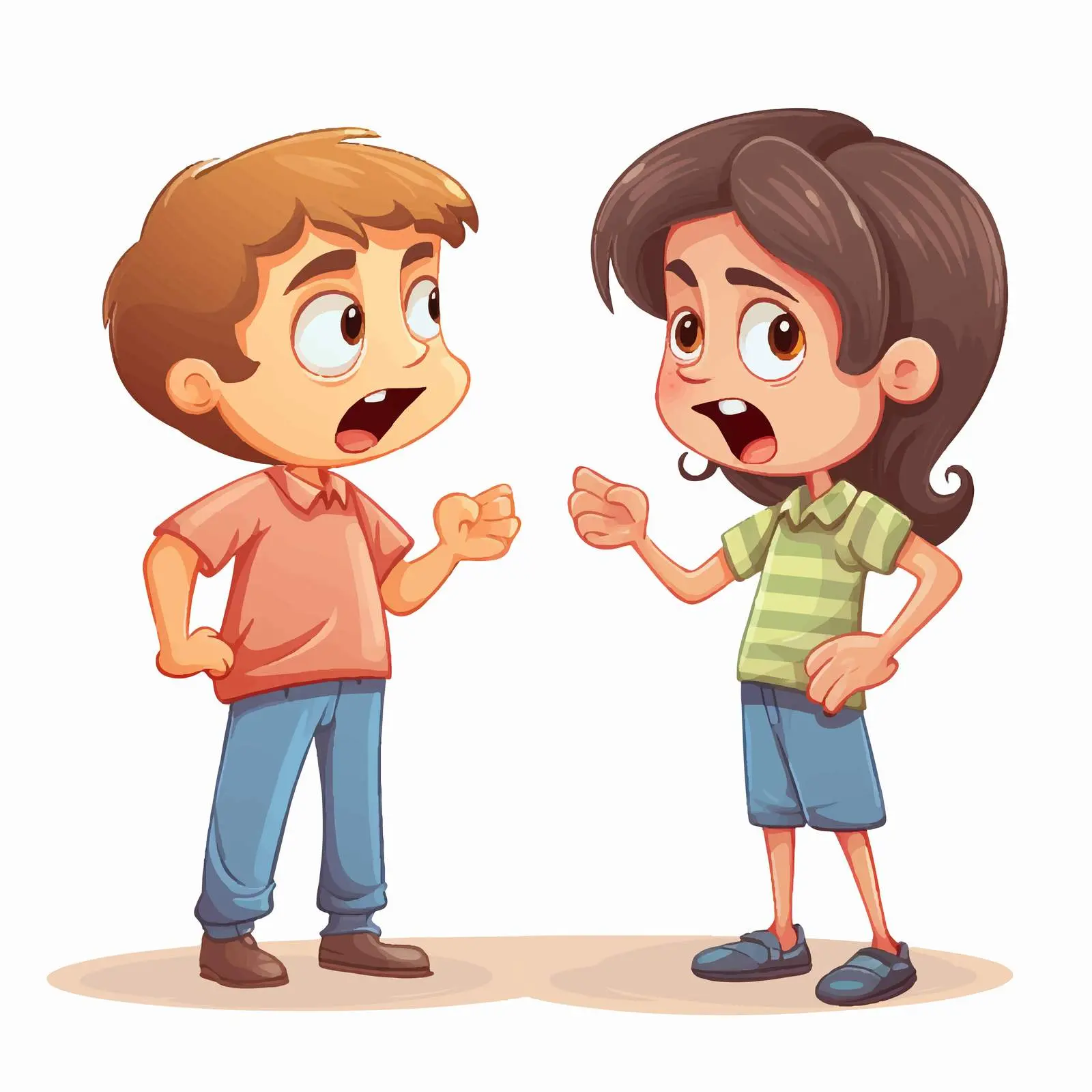 Frustrated Cartoon Children in a Disagreement – free disagreement image from Dotvec