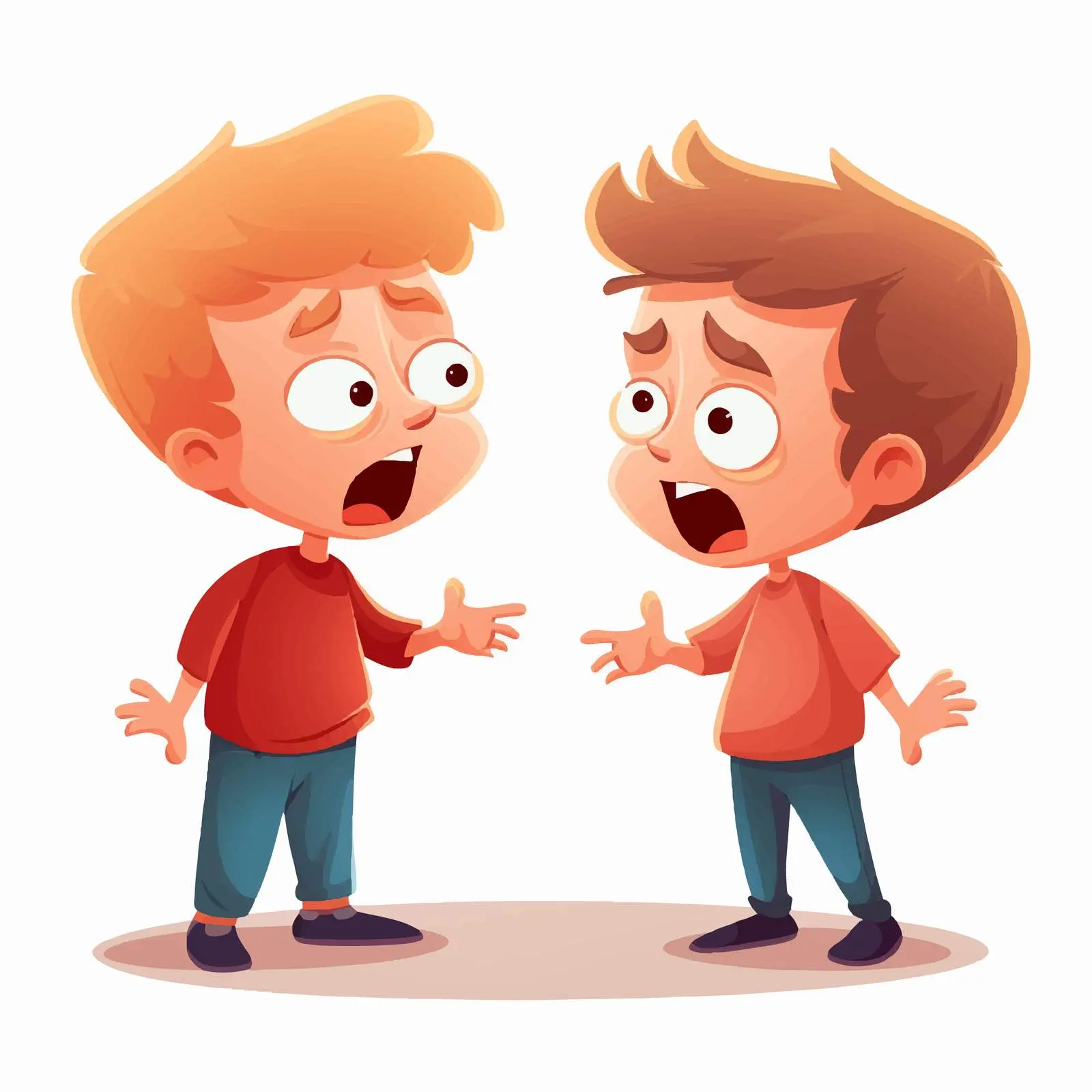 Cartoon Children Arguing and Expressing Frustration – free disagreement image from Dotvec