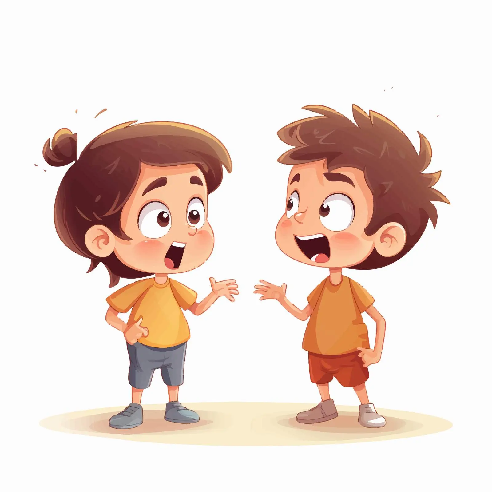 Cartoon Children Arguing with Frustration — free download from Dotvec