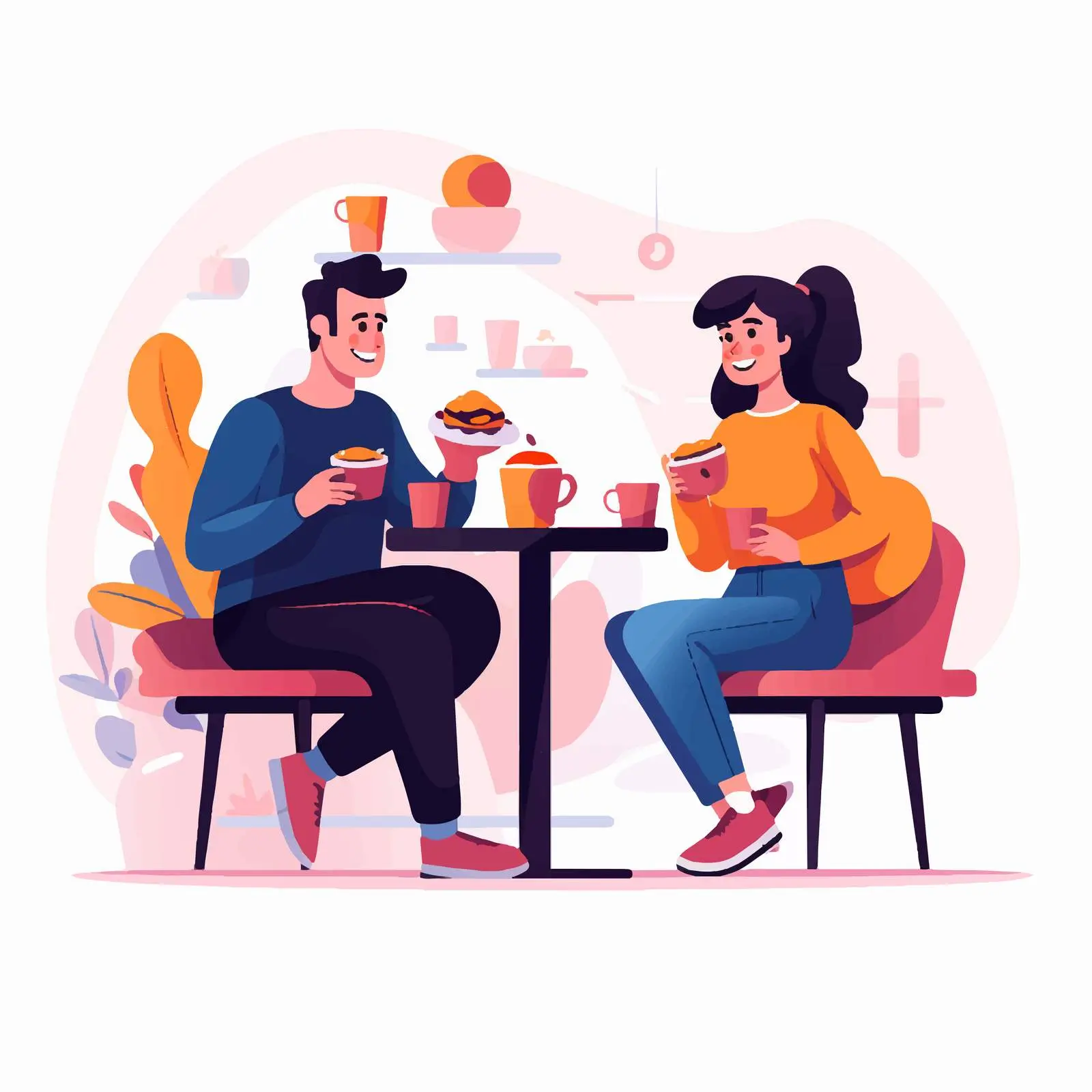 Couple Enjoying Coffee at Food Court — free download from Dotvec