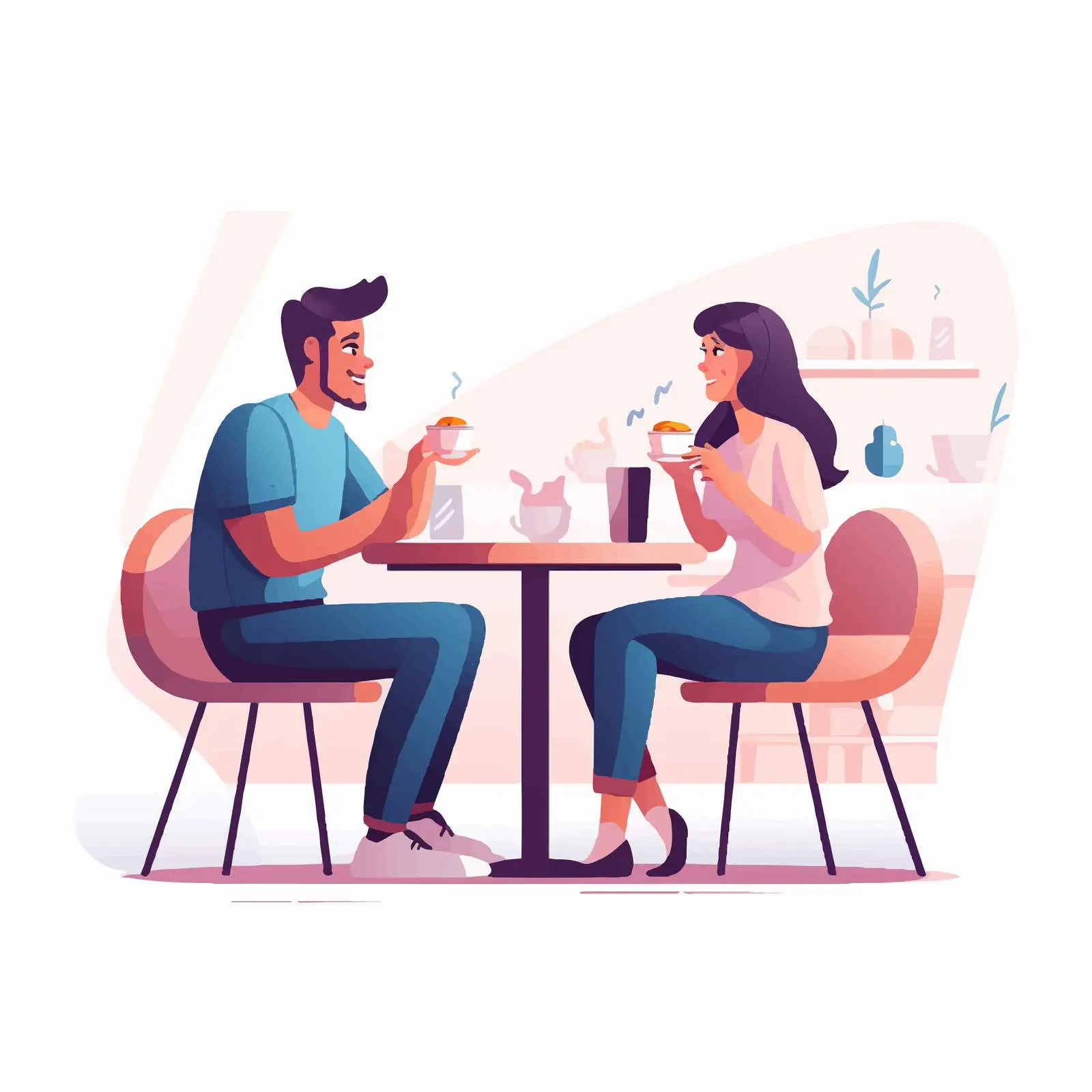 Couple Enjoying Coffee at Food Court — free download from Dotvec