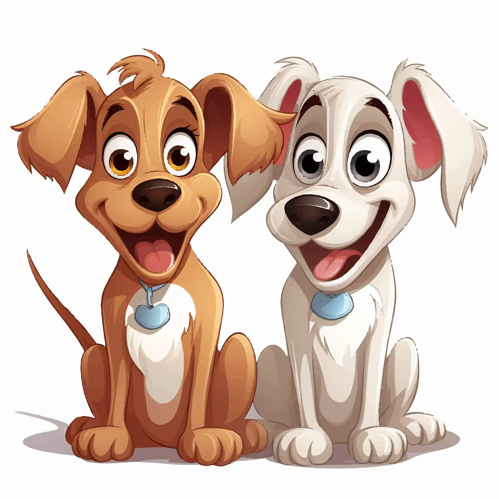 Joyful Cartoon Dogs with Happy Expressions — free download from Dotvec