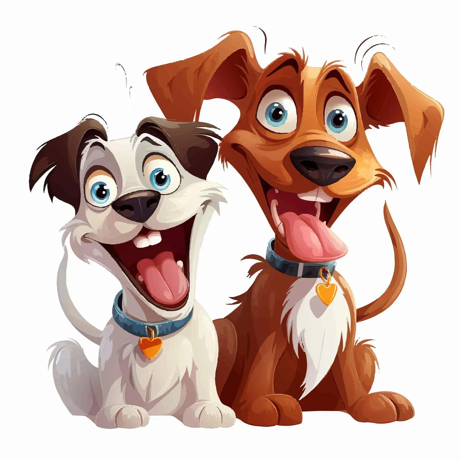 Happy Cartoon Dogs with Expressive Faces – free vector pet image from Dotvec