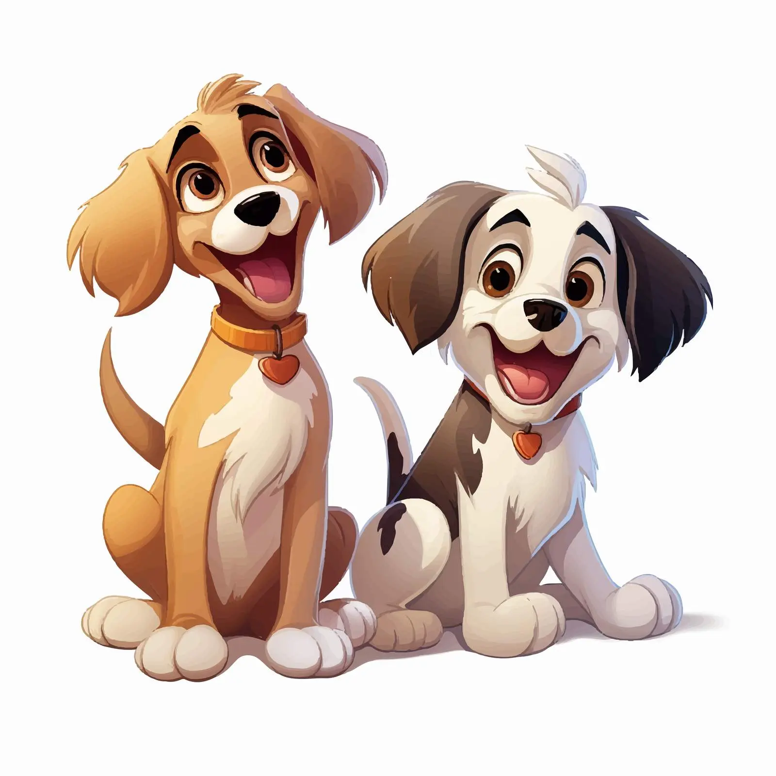 Happy Cartoon Dogs Vector Design — free download from Dotvec