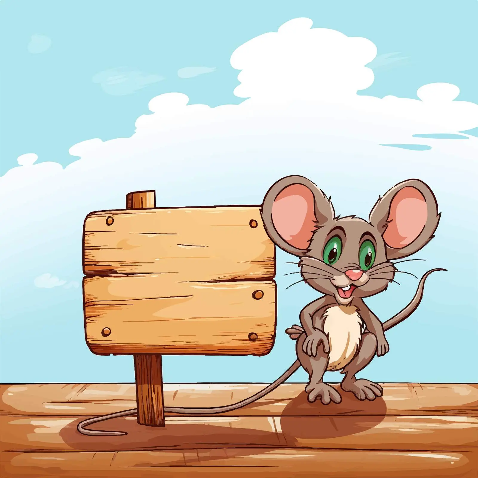 Two Cartoon Mice by Blank Signpost Vector — free download from Dotvec