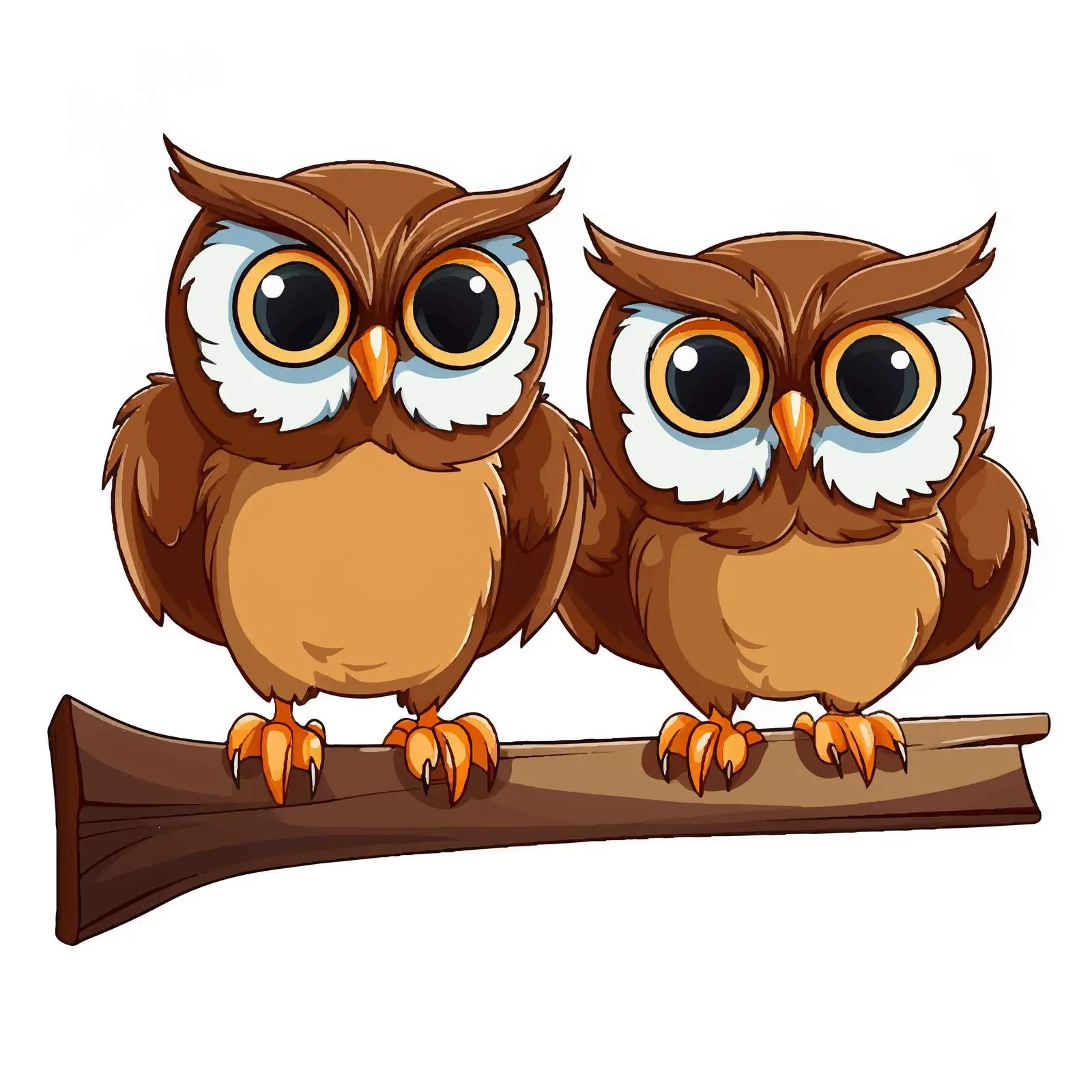 Two Cartoon Owls Perched on a Sign — free download from Dotvec