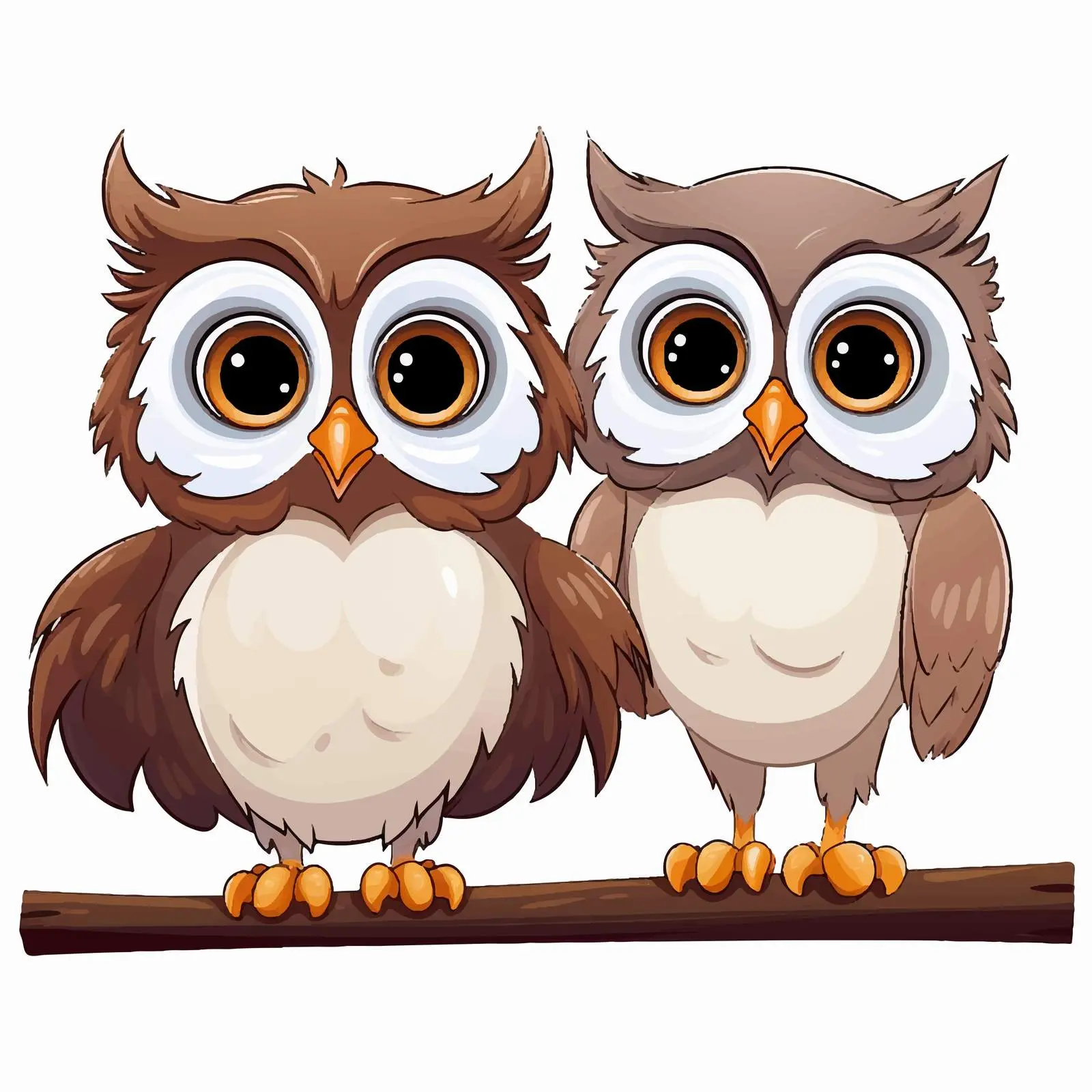 Two Cartoon Owls Perched on Blank Sign — free download from Dotvec