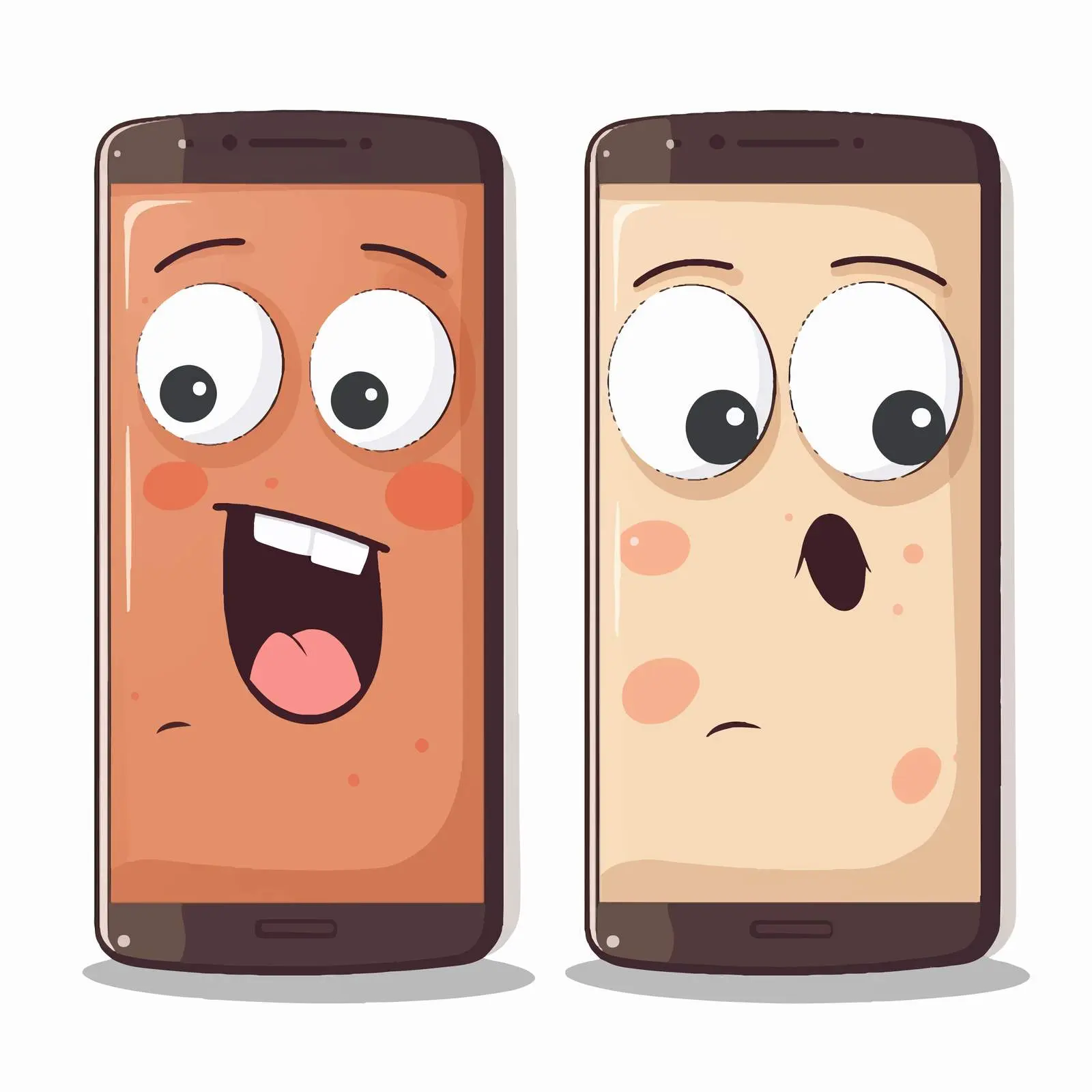 Expressive Smartphone Cartoon Vector Illustration — free download from Dotvec