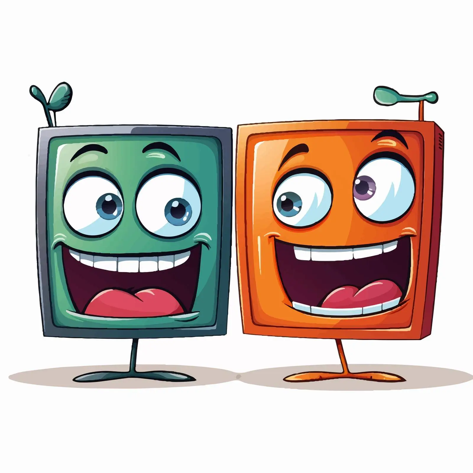 Happy Cartoon TVs with Exaggerated Expressions — free download from Dotvec