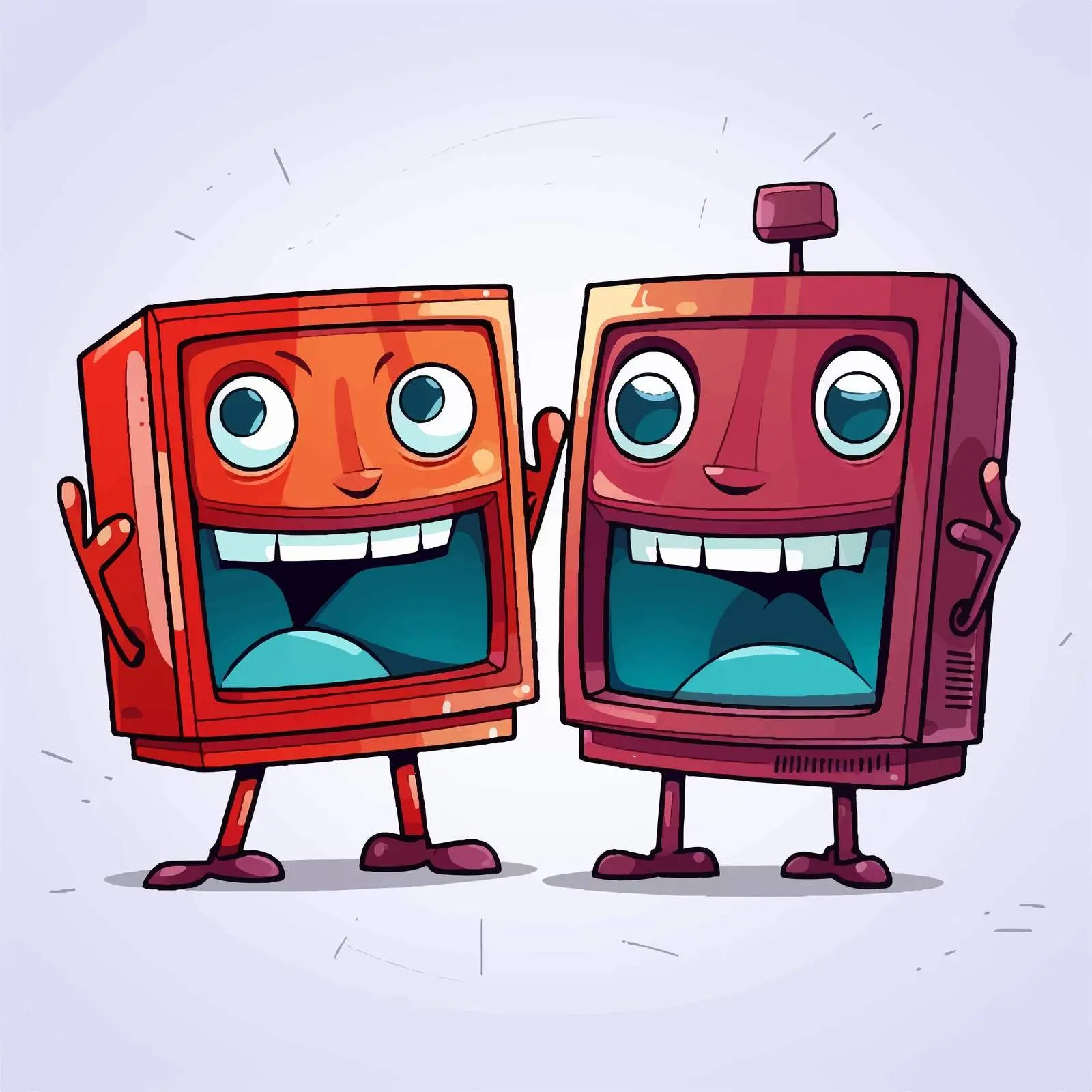 Happy Cartoon TVs Vector Illustration — free download from Dotvec