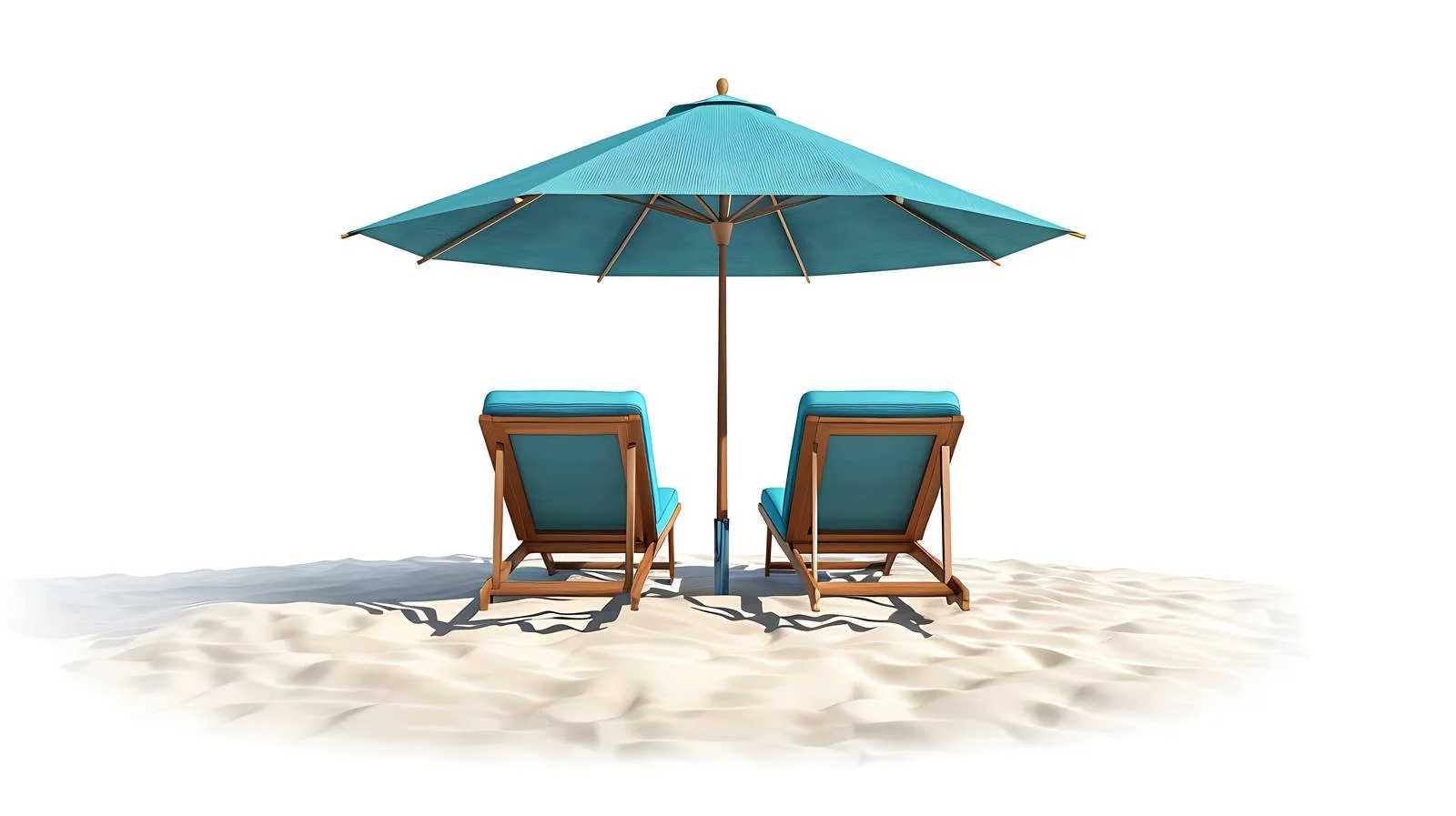 Tranquil Beach Scene with Umbrella and Chairs — free download from Dotvec