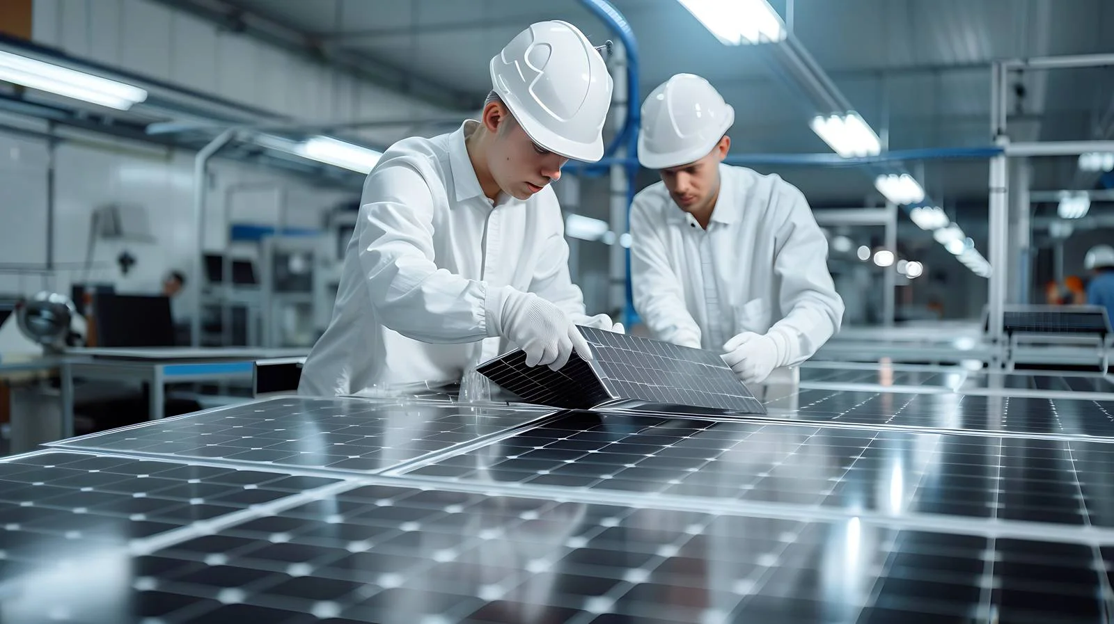 Colleagues Working on Solar Cell Prototype — free download from Dotvec