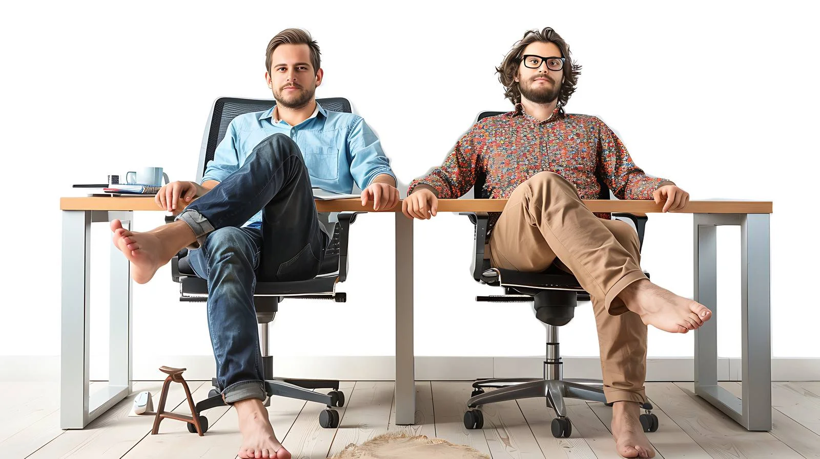 Colleagues Relaxing at Desk in Office — free download from Dotvec