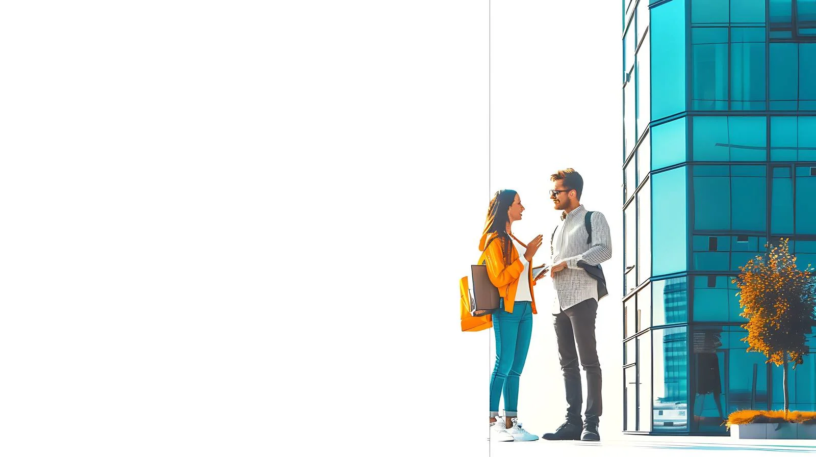 Colleagues Conversing Outdoors Business Discussion — free download from Dotvec