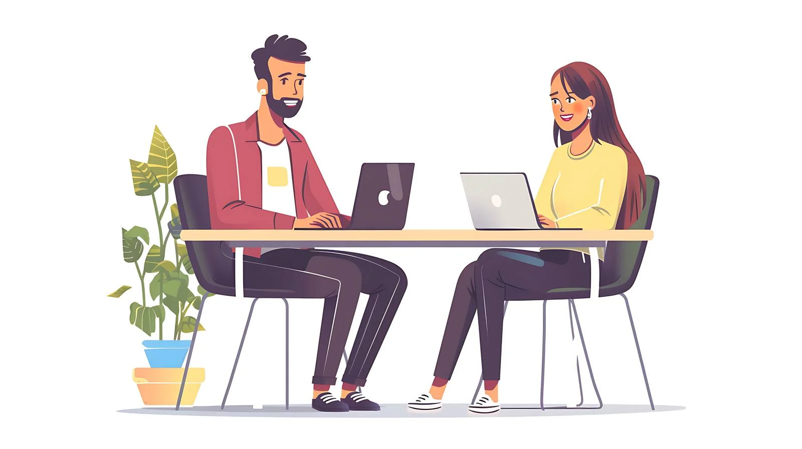 Collaborative Laptop Work in Office — free download from Dotvec