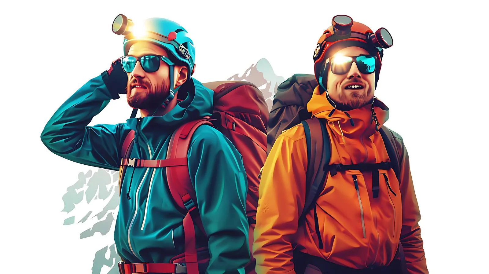 Adventure Explorers in Mountain Night — free download from Dotvec