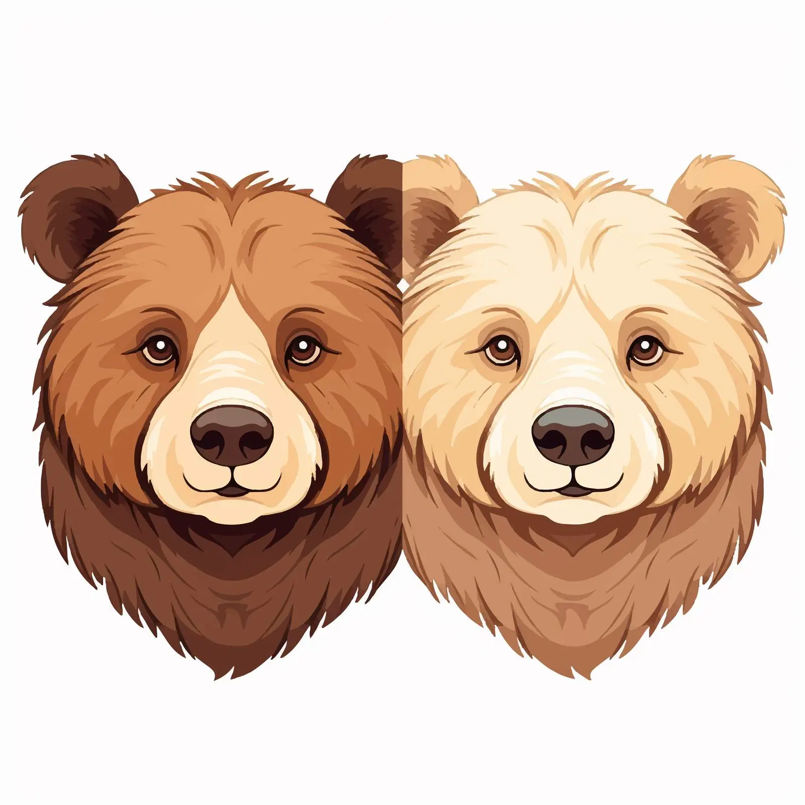 Contrasting Bear Faces Expressing Different Emotions – free emotion vectors image from Dotvec