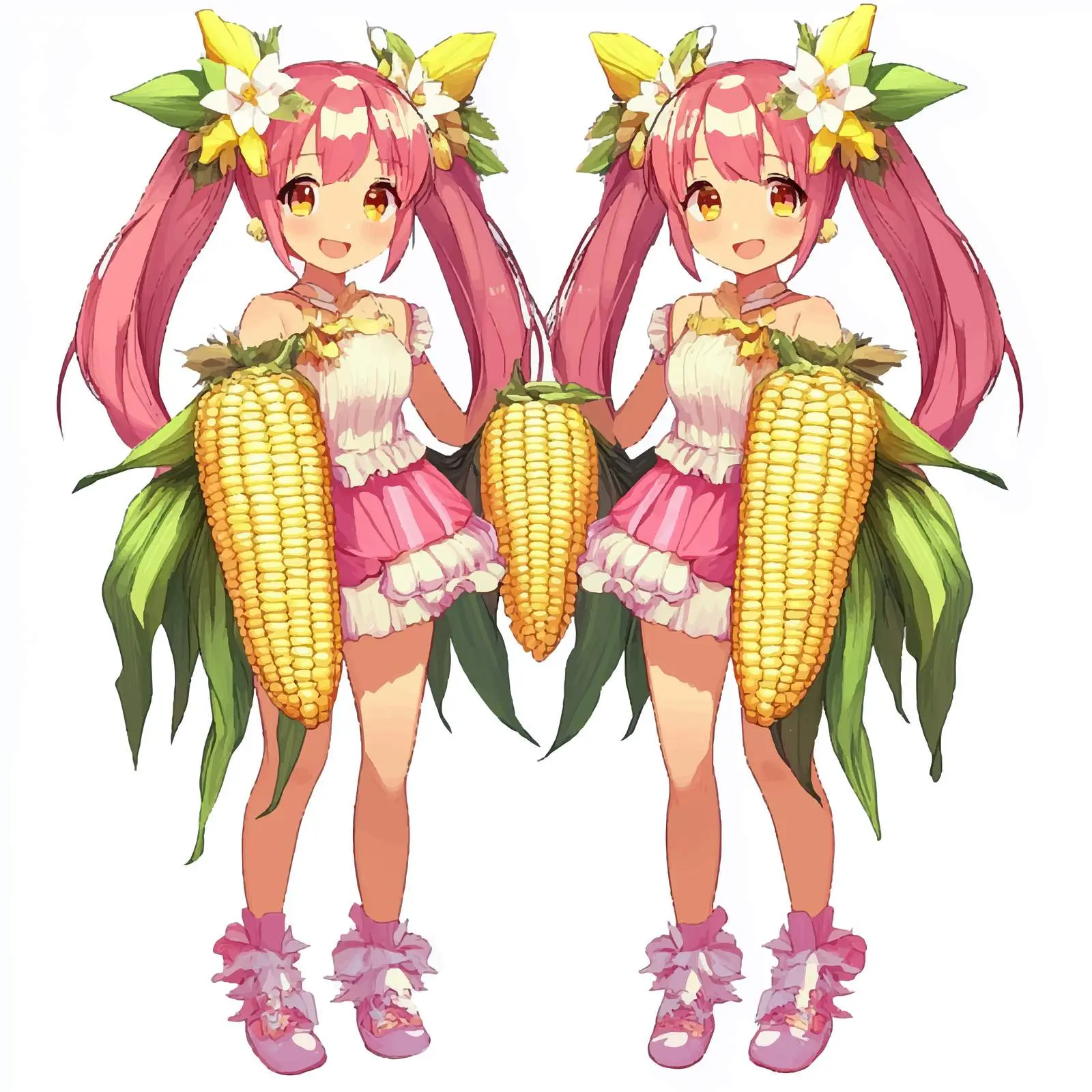 Isolated Vector of Two Corncobs on White — free download from Dotvec