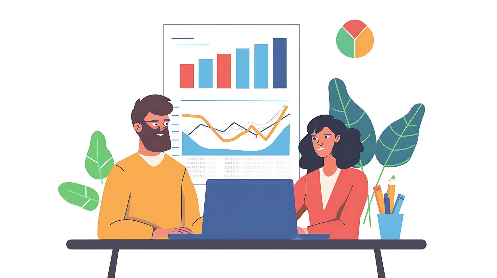 Business Analysis on Laptop — free download from Dotvec