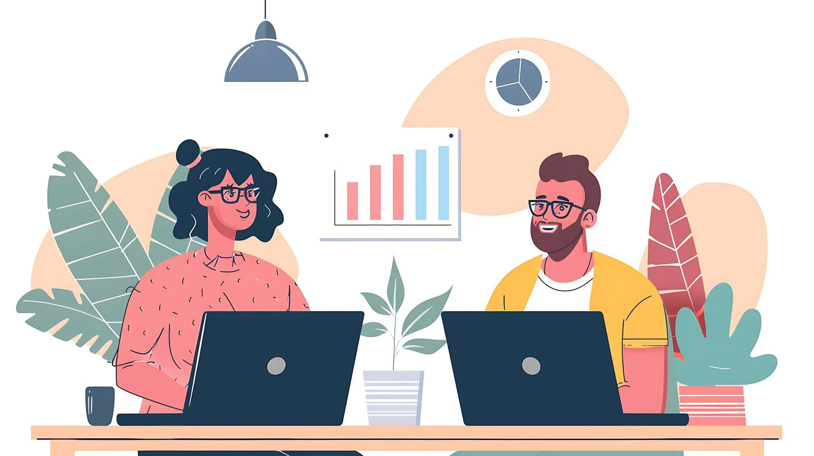 Business Analysis Team Reviewing Chart on Laptop — free download from Dotvec