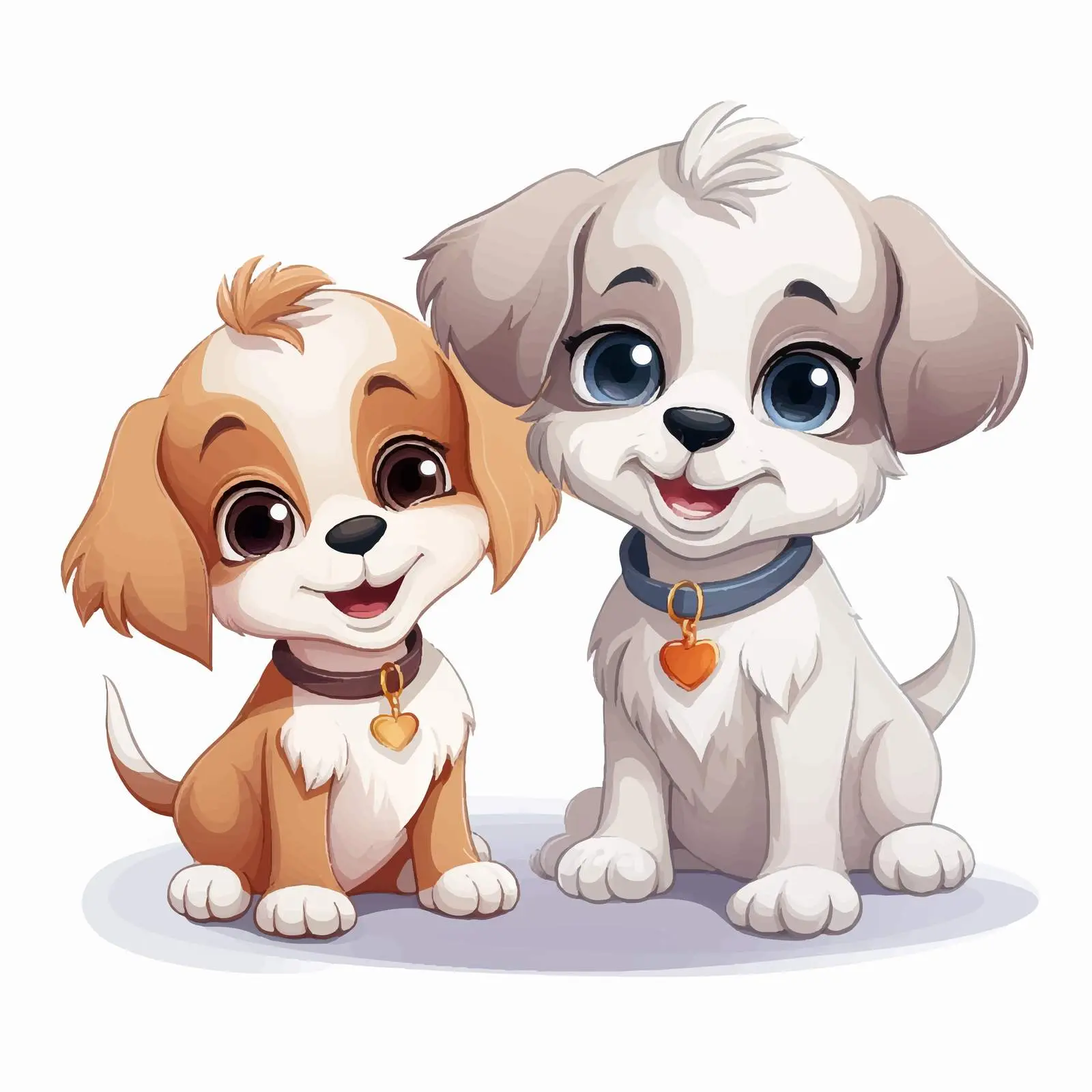 Adorable Cartoon Puppies with Playful Expressions — free download from Dotvec
