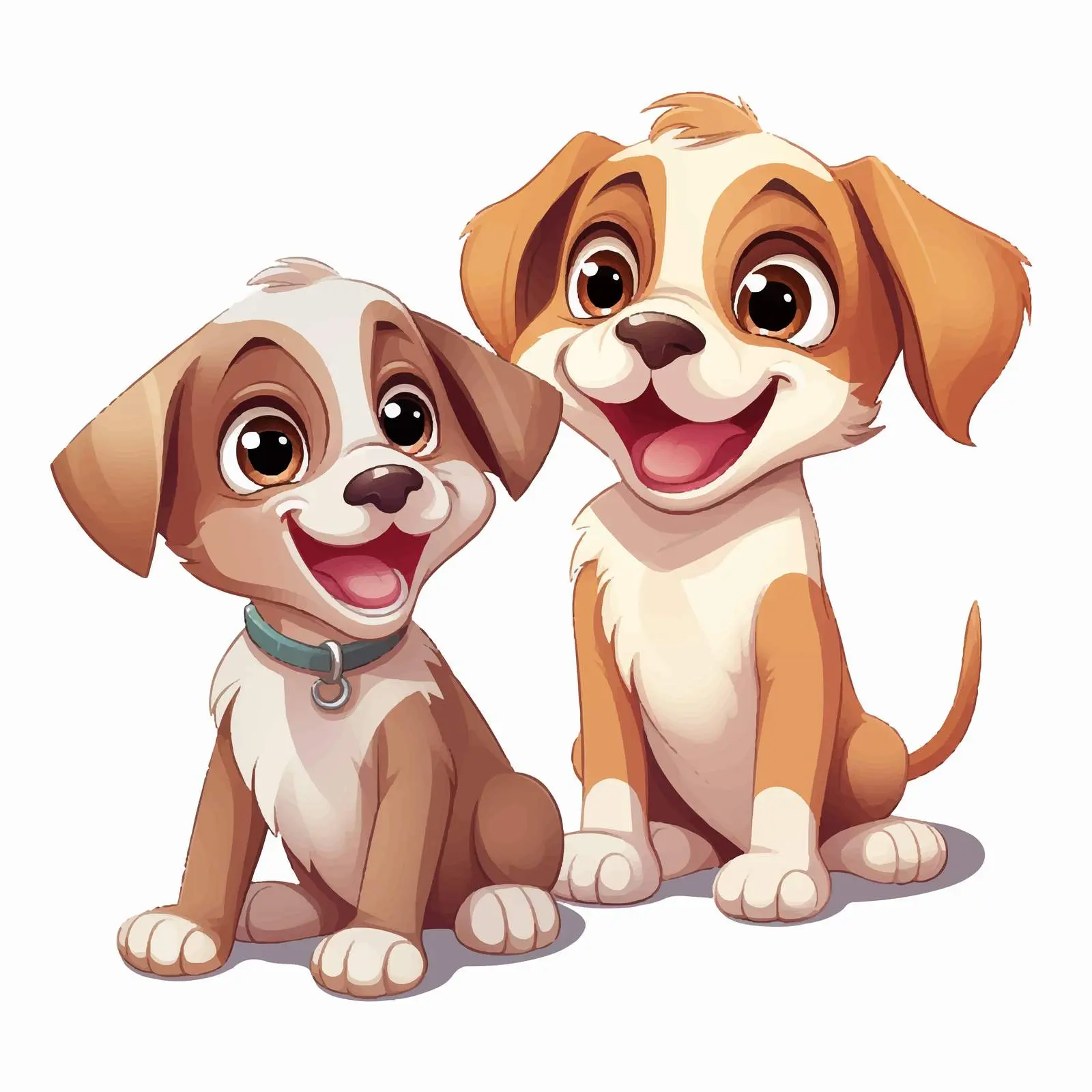 Cute Cartoon Puppies with Playful Expressions — free download from Dotvec