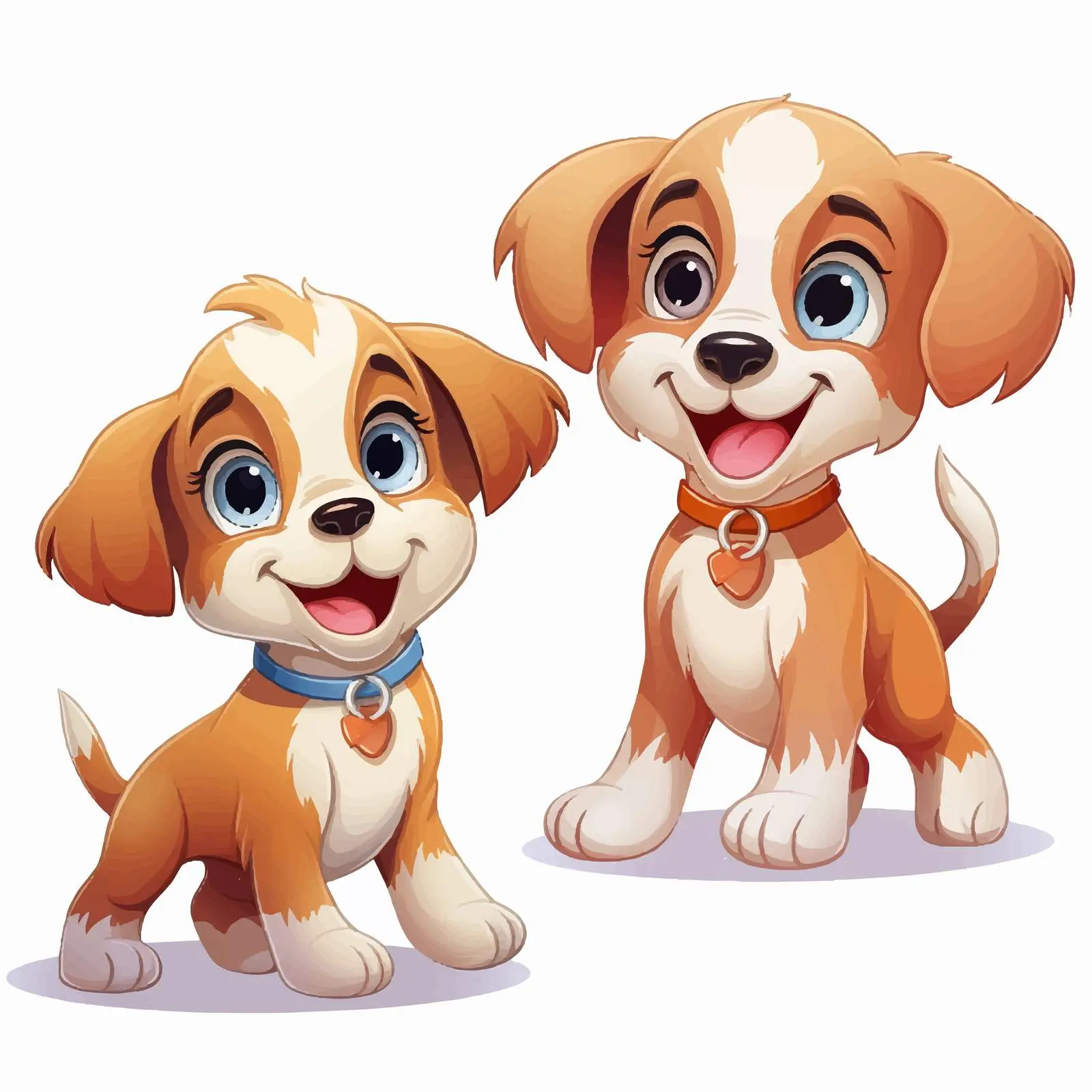 Cute Cartoon Puppies with Playful Expressions — free download from Dotvec