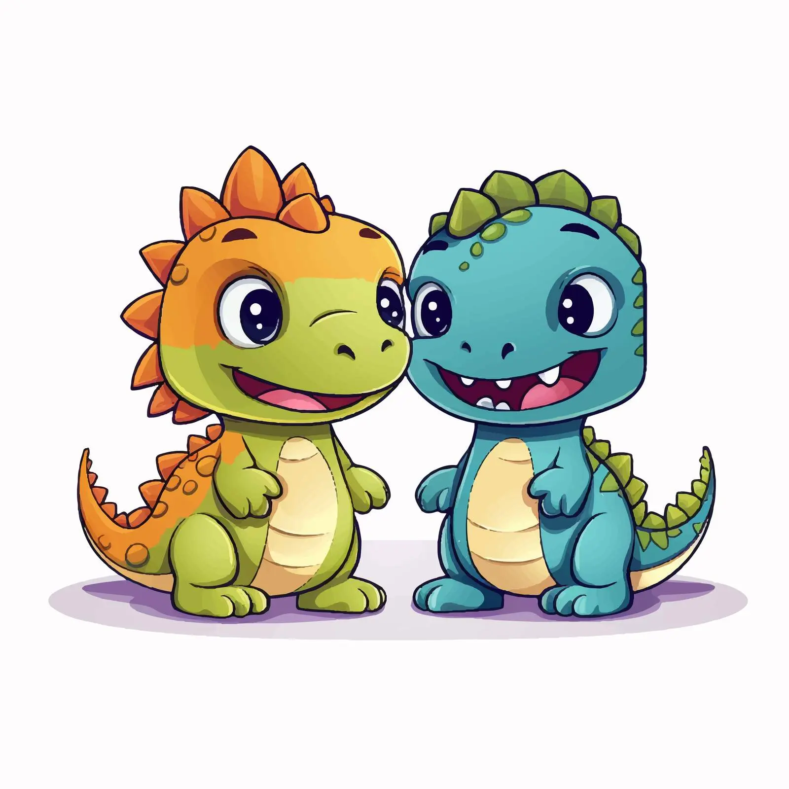 Cute Dinosaurs Vector Art - Colored and Outlined — free download from Dotvec