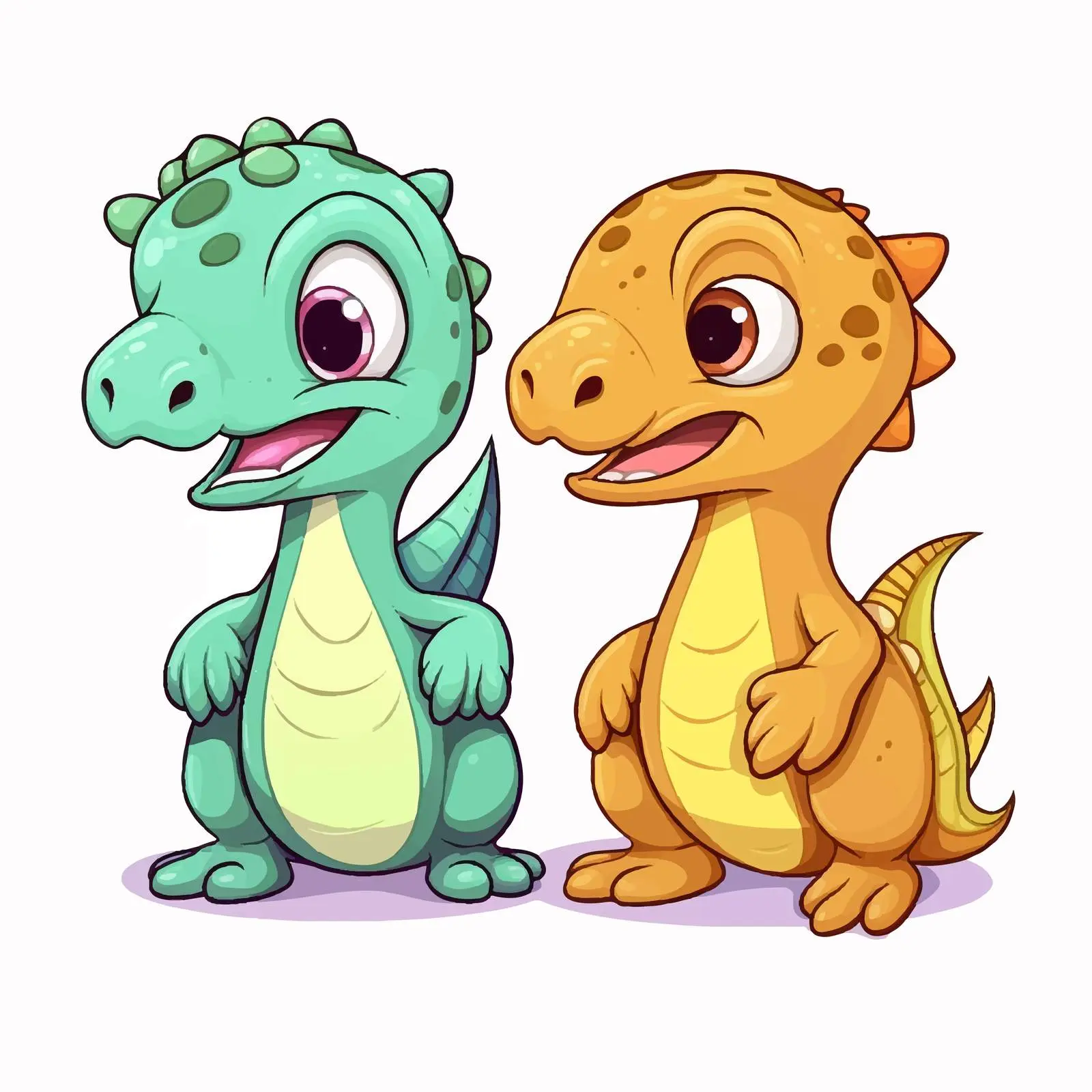 Cute Dinosaurs Vector: Colored and Outlined — free download from Dotvec
