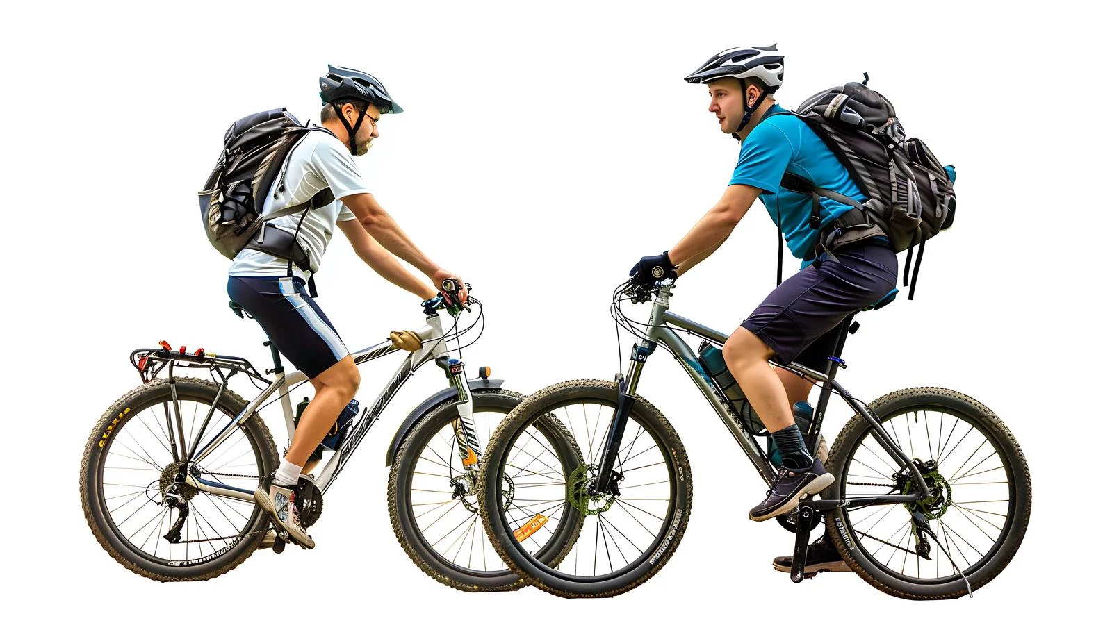 Pair Cycling Along Rin River Waterside — free download from Dotvec