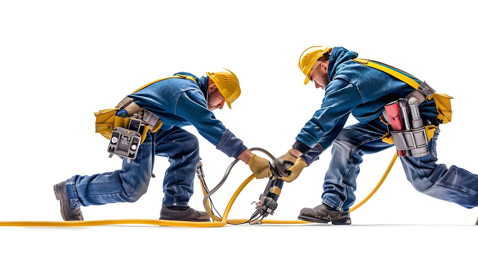 Electricians Installing High-Voltage Wiring — free download from Dotvec