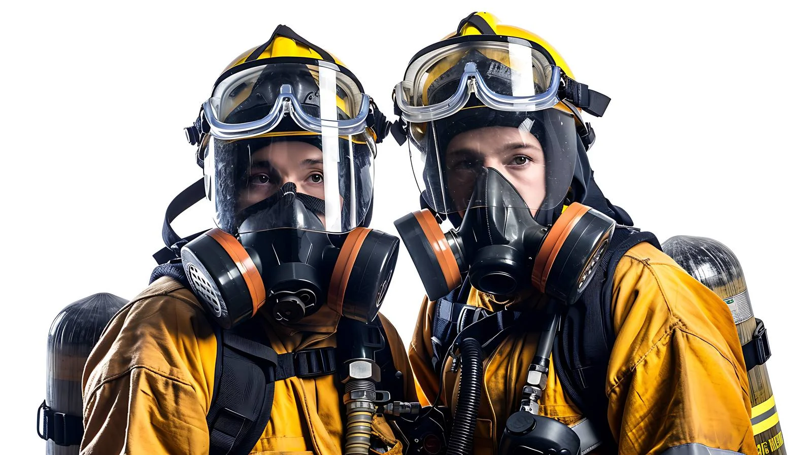 Firefighters Training with Respirator and Air Tank — free download from Dotvec