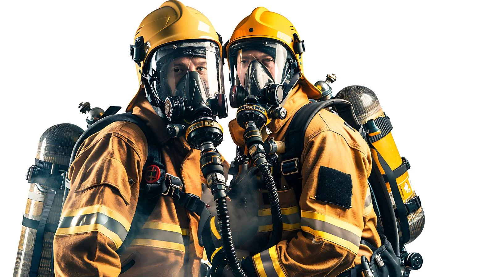 Firefighters Drill with Respirator and Air Tank — free download from Dotvec