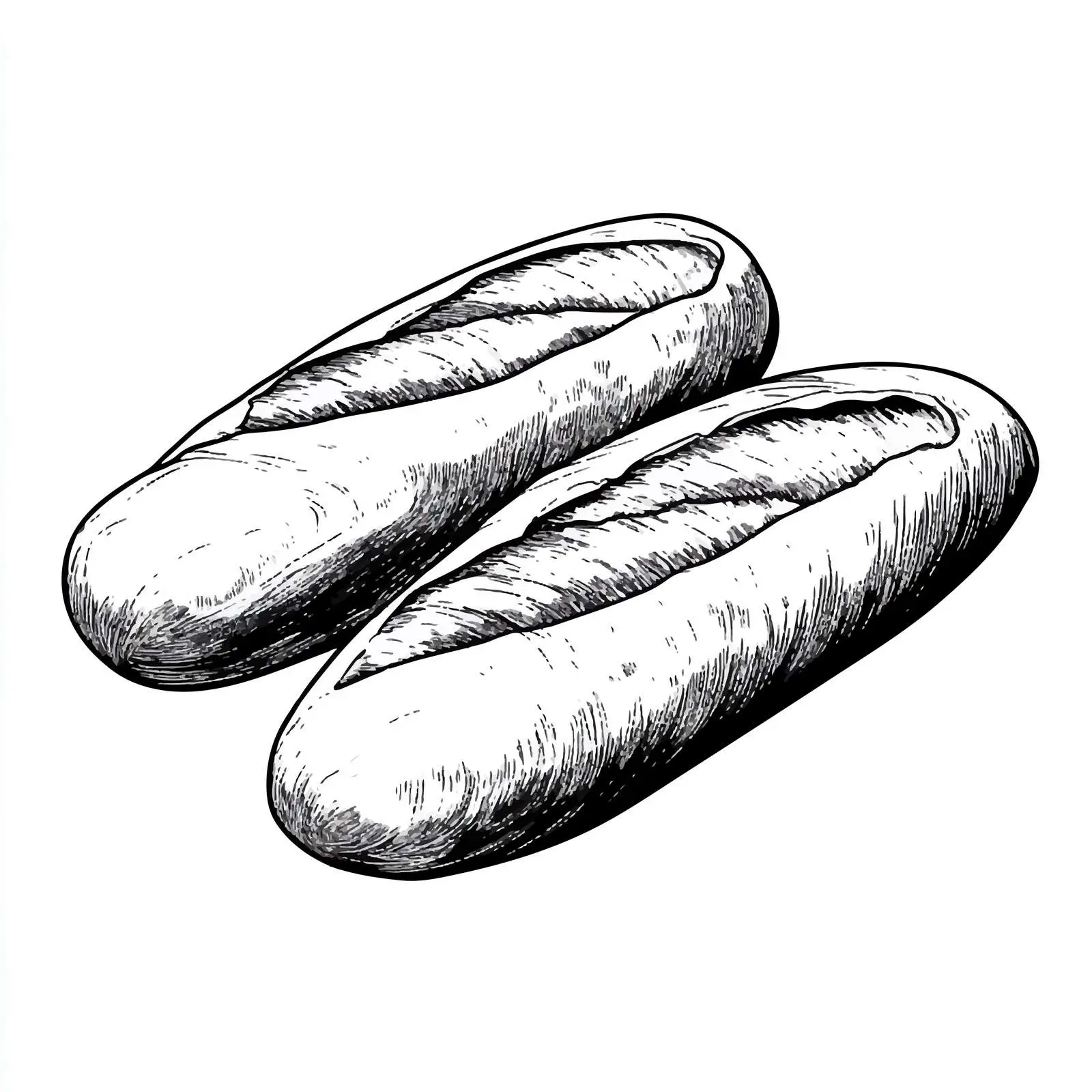 Cartoon Illustration of Two French Breads — free download from Dotvec