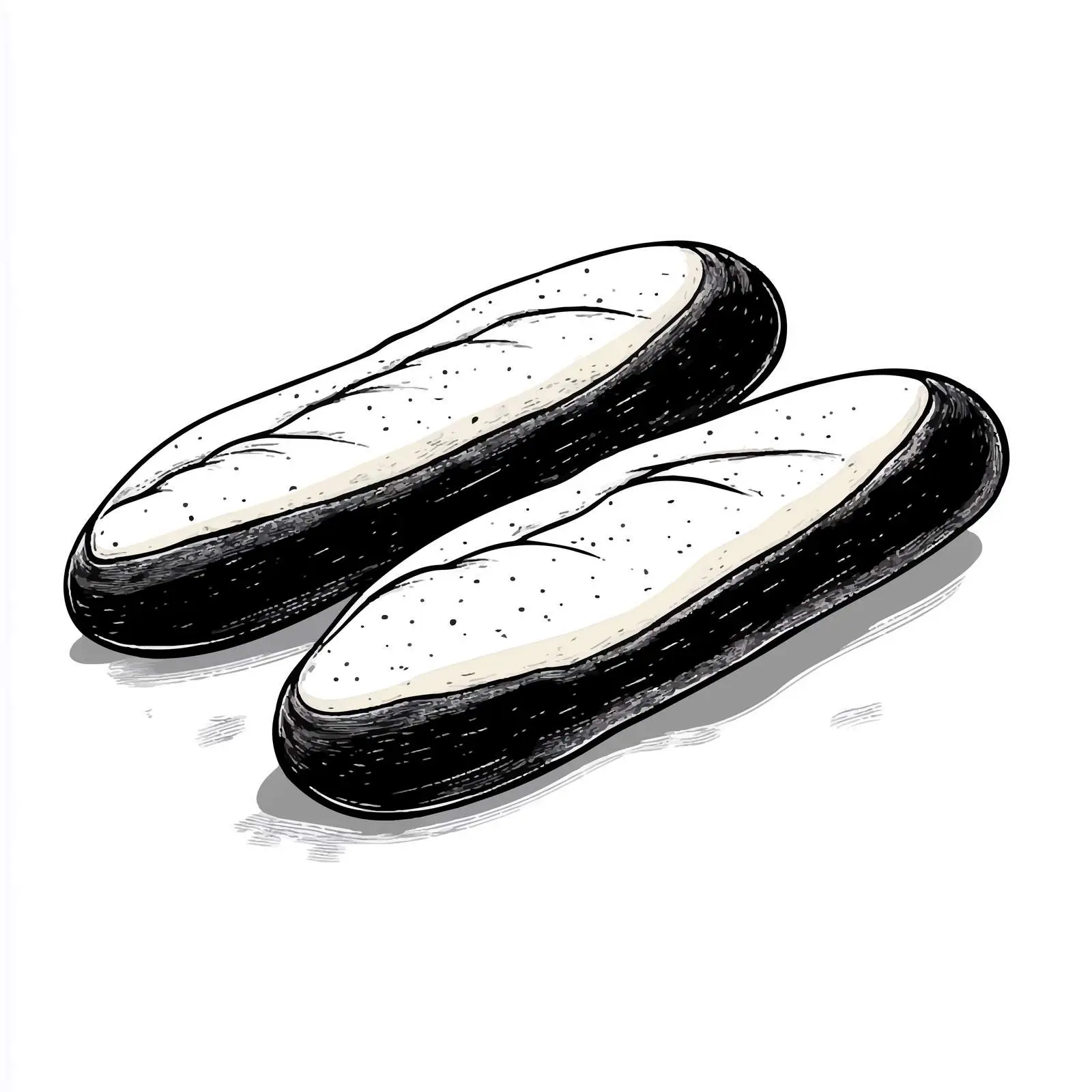 Cartoon Illustration of Two French Loaves — free download from Dotvec