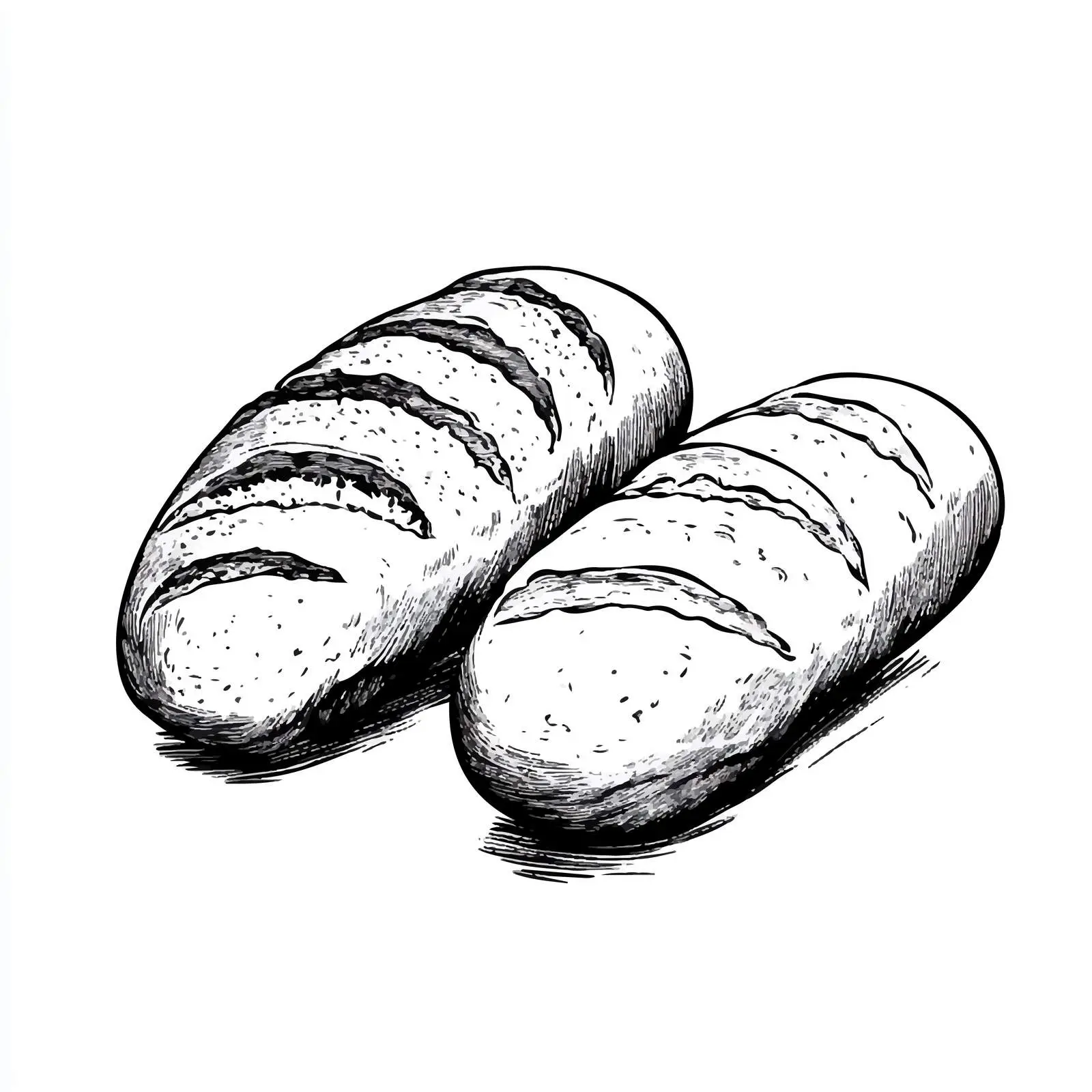Cartoon Illustration of Two French Loaves — free download from Dotvec
