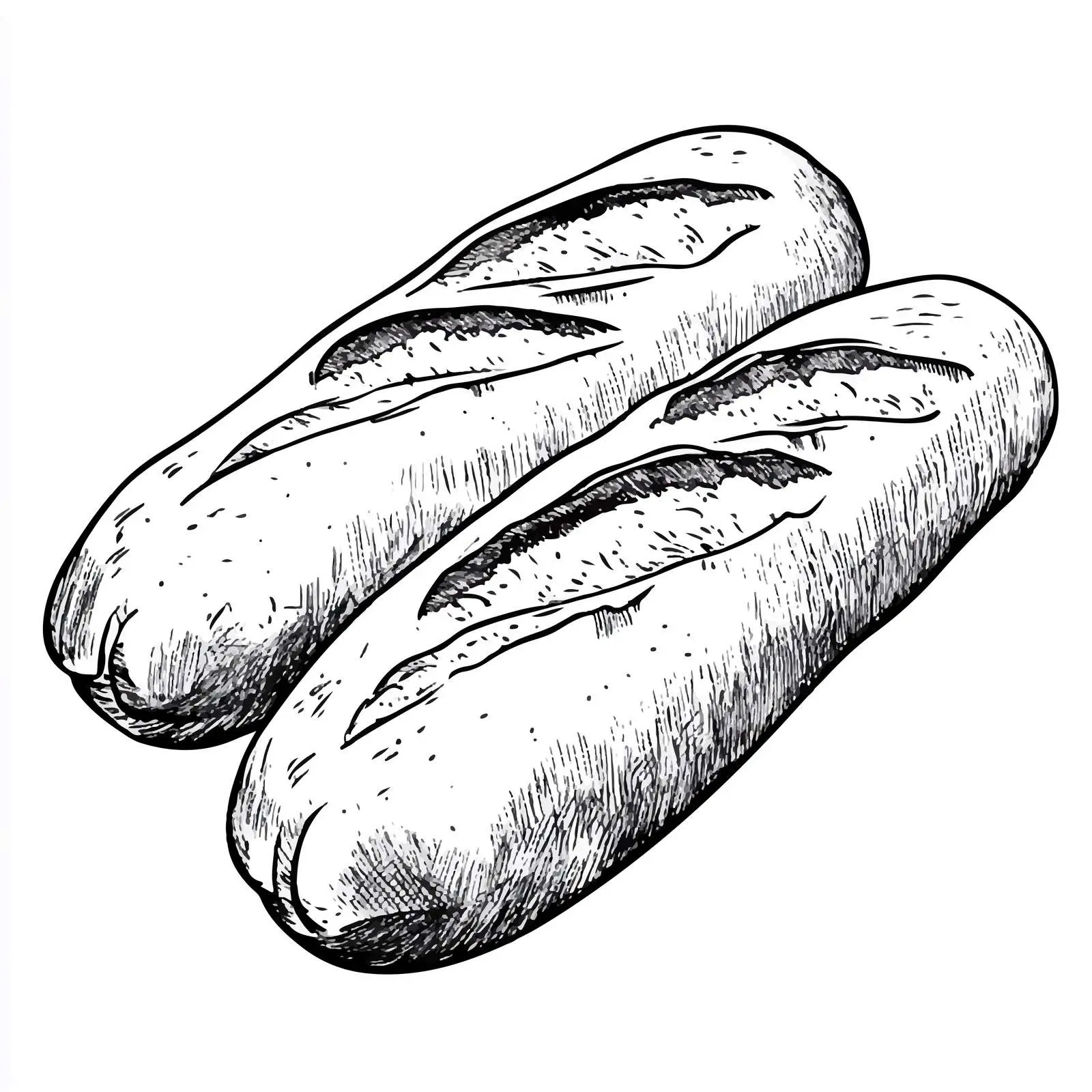 Two French Loaves Cartoon Illustration – free french loaf image from Dotvec