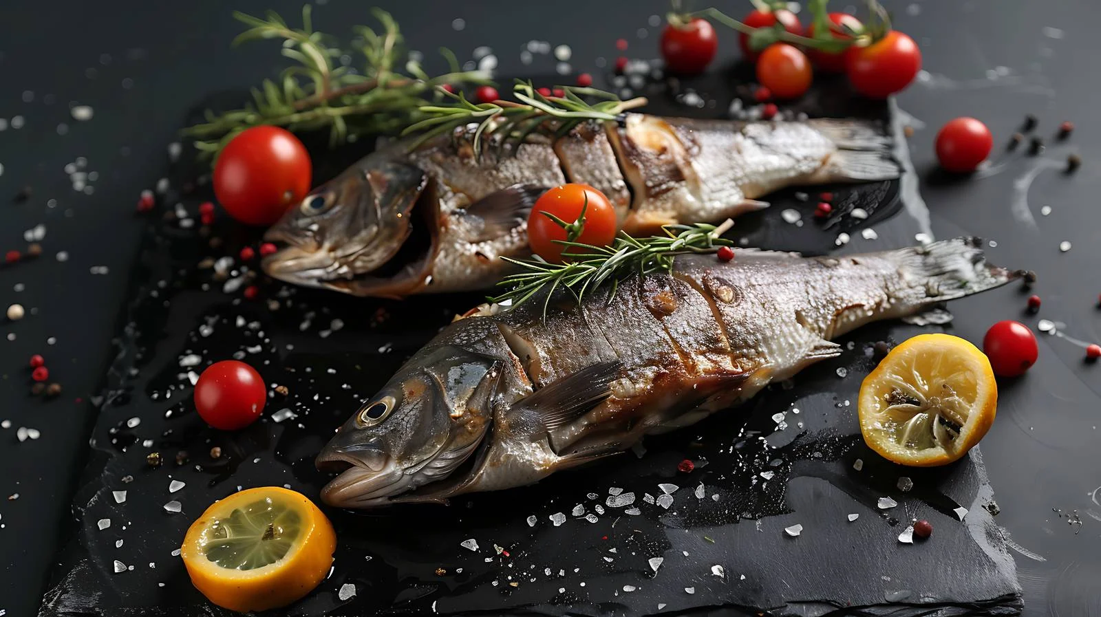 Delicious Seabass with Rosemary and Vegetables — free download from Dotvec