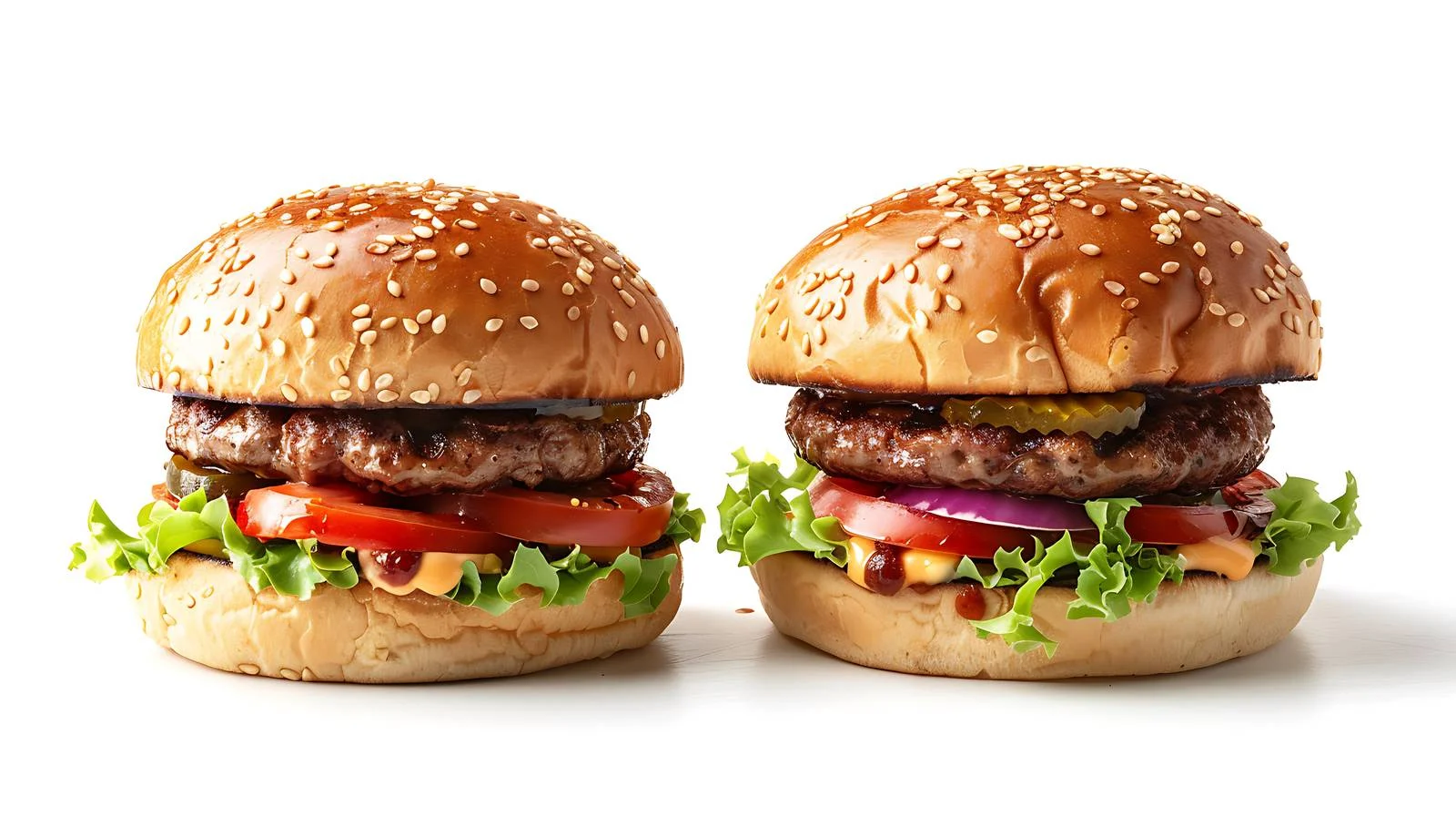 Delicious Burgers on Rustic Wooden Table — free download from Dotvec