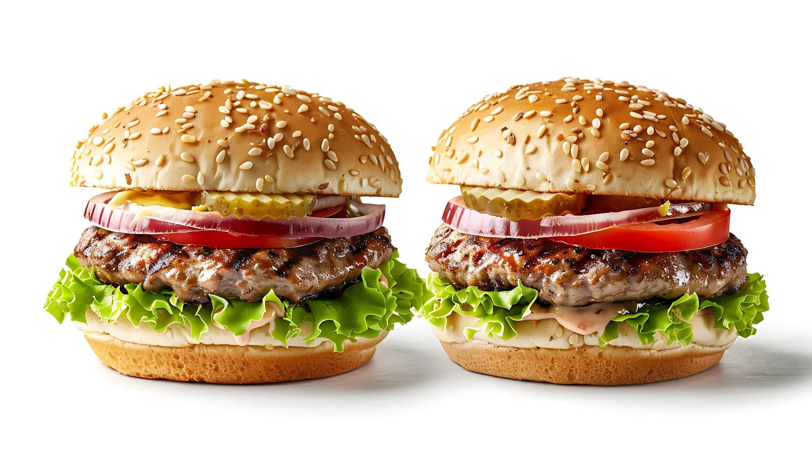 Delicious Burgers on Rustic Wooden Table — free download from Dotvec