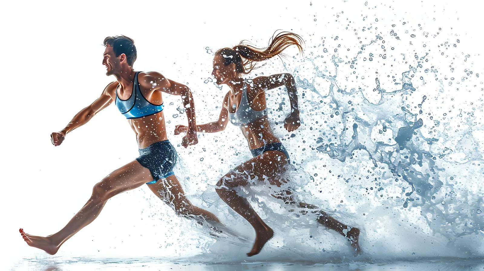 Friends Running in Water — free download from Dotvec